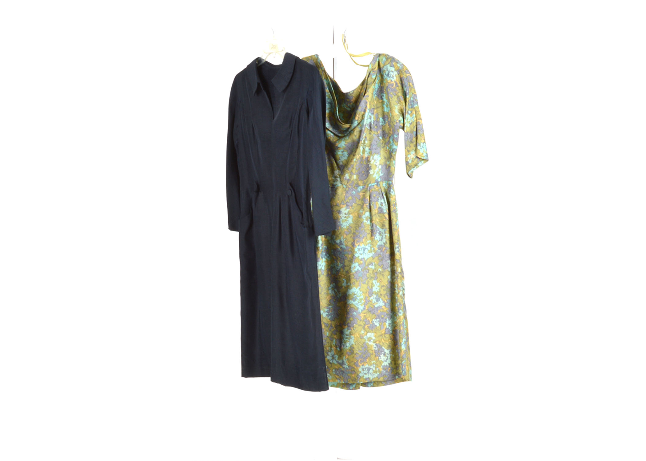 Vintage R & K Originals Day Dress and Navy Raw Silk Day Dress