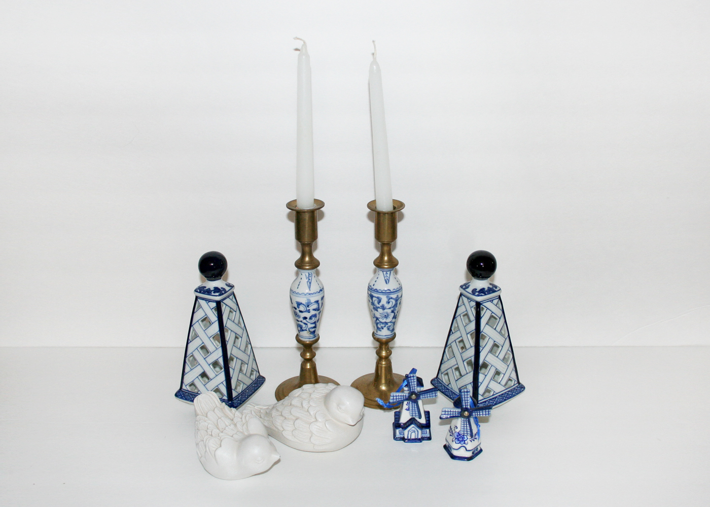 Collection of Blue and White Decorative Pieces
