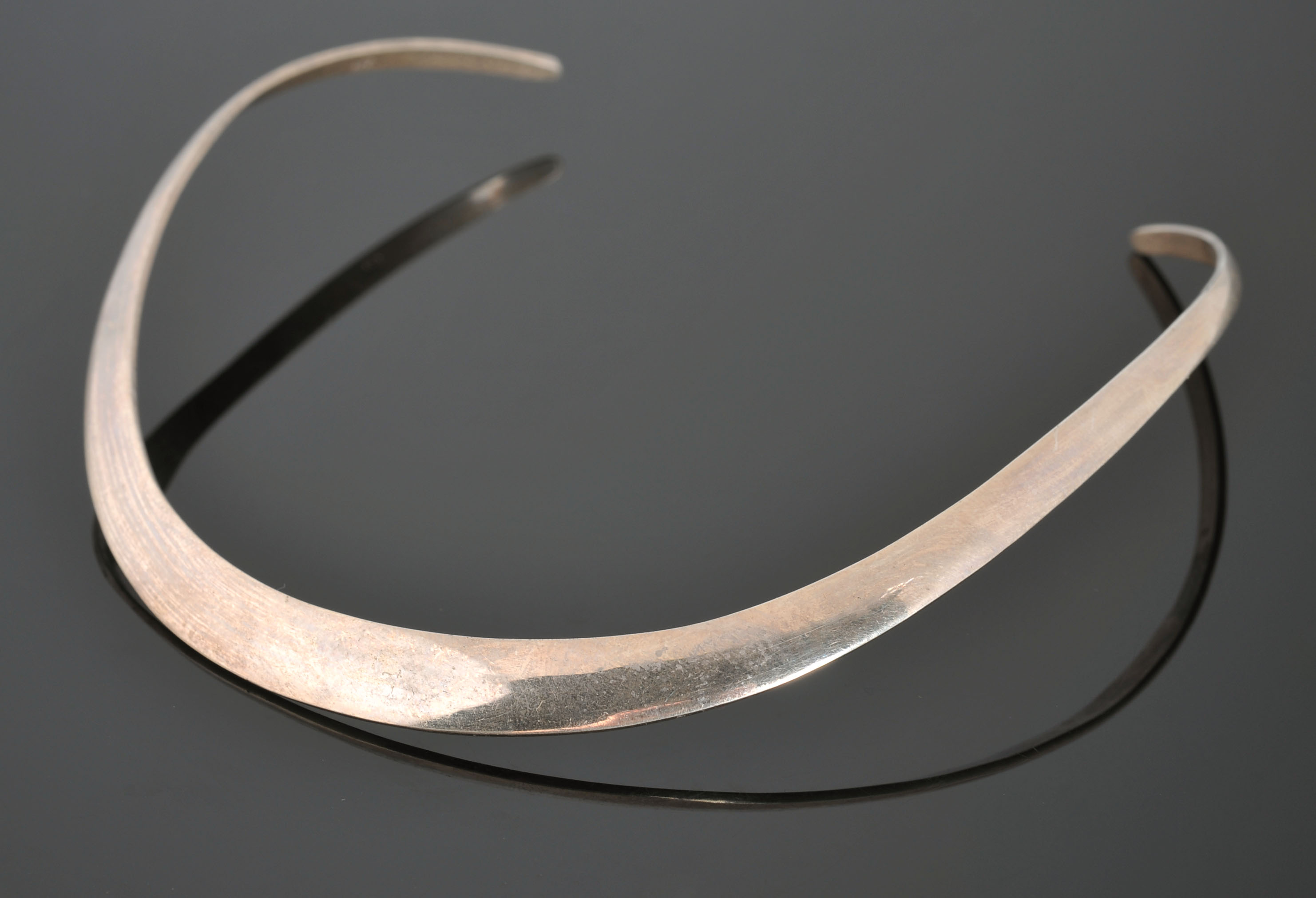 Sterling Silver Choker and a Pair of Sterling Loop Earrings