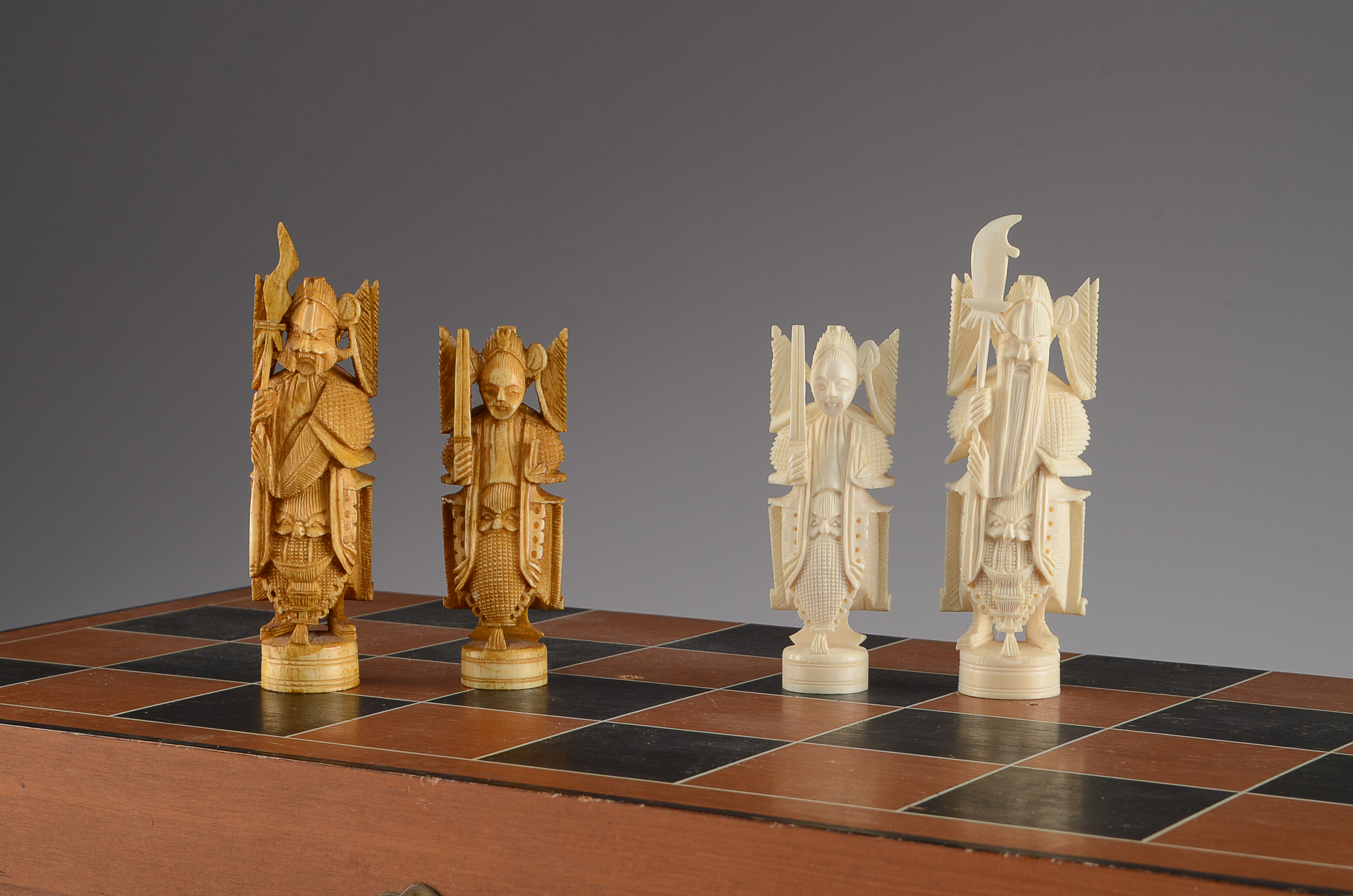 Hand-Carved Ivory Chess Set