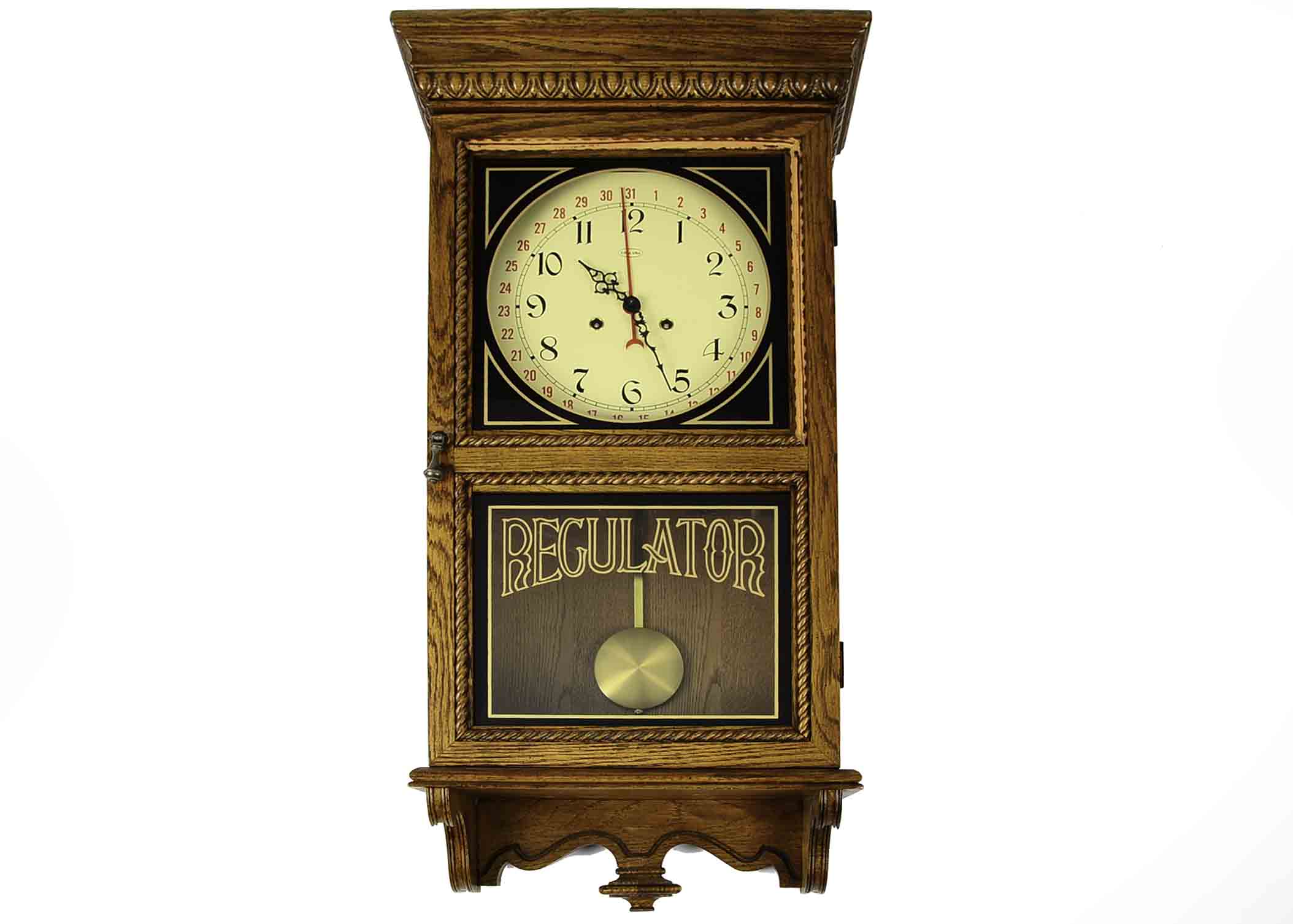 Ethan Allen Regulator Style Wood Wall Clock