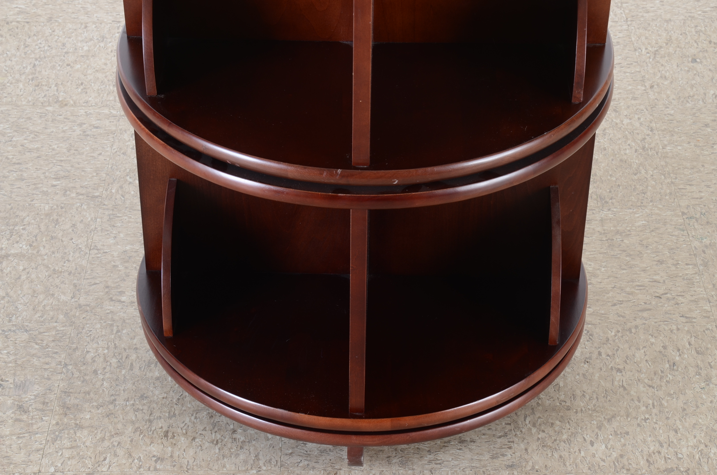 Levenger Mahogany Veneer Carousel Book Case