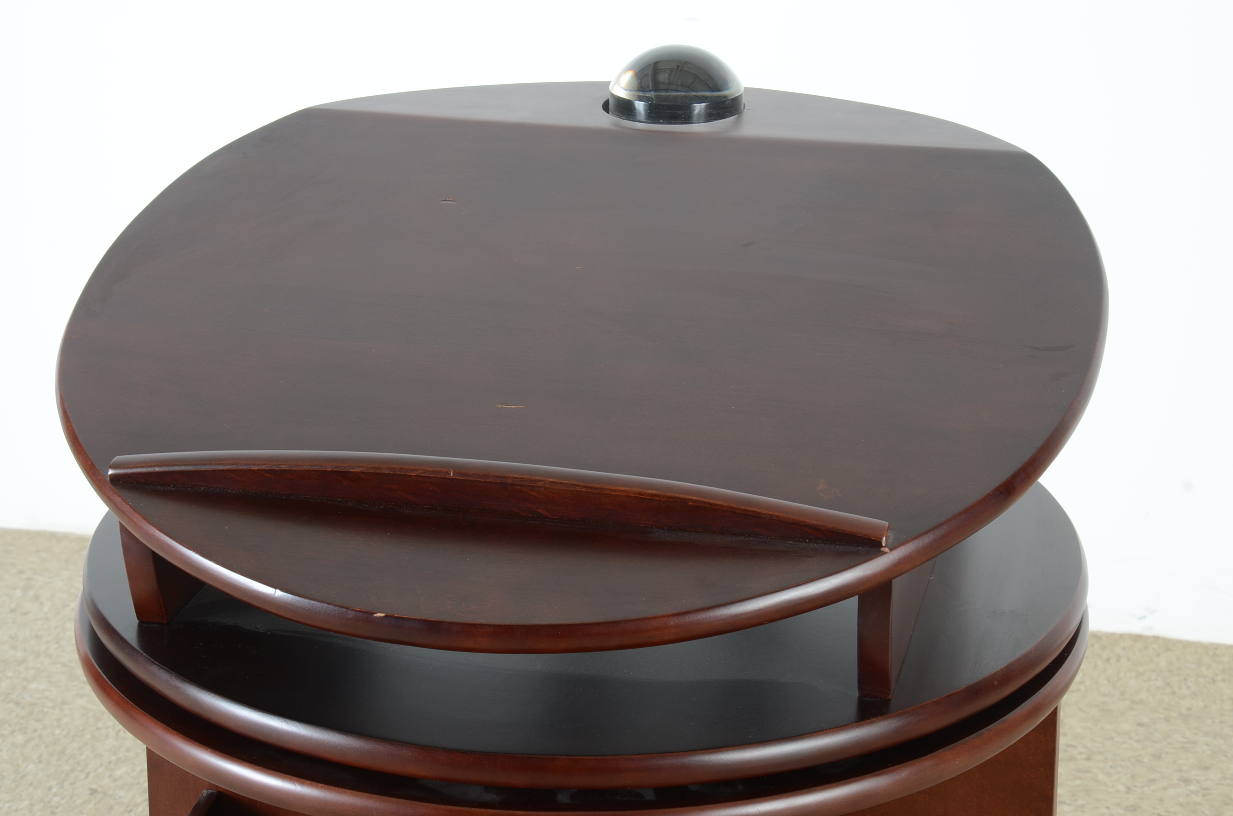 Levenger Mahogany Veneer Carousel Book Case