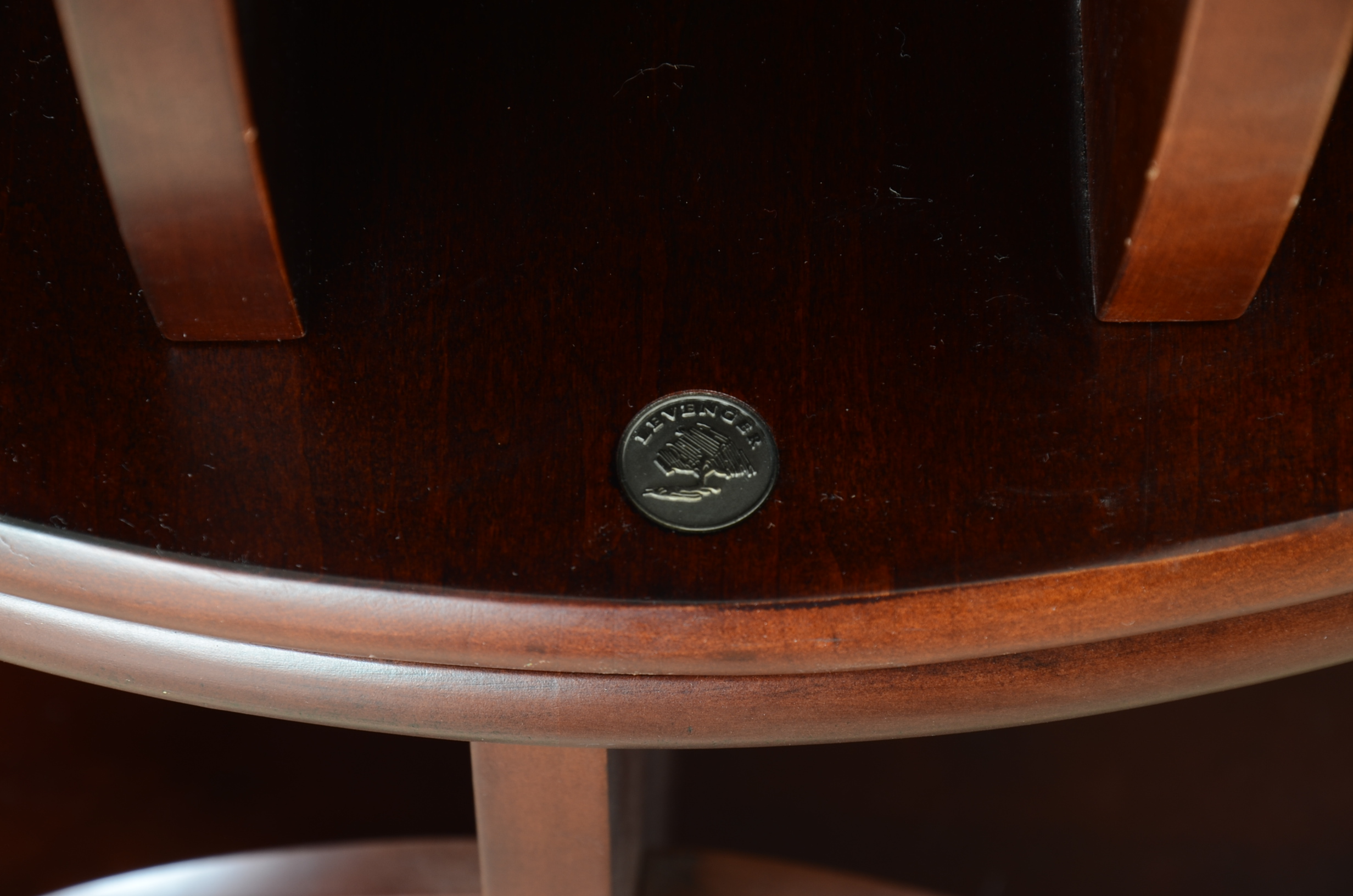 Levenger Mahogany Veneer Carousel Book Case