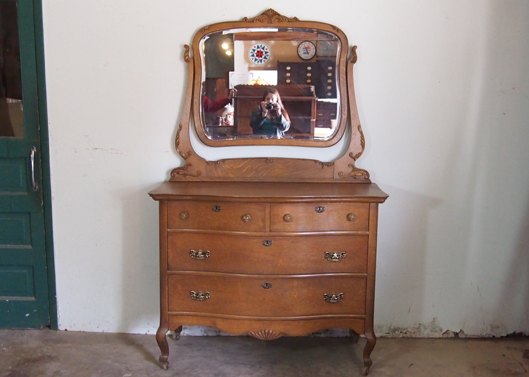 Oak Cheval Dresser