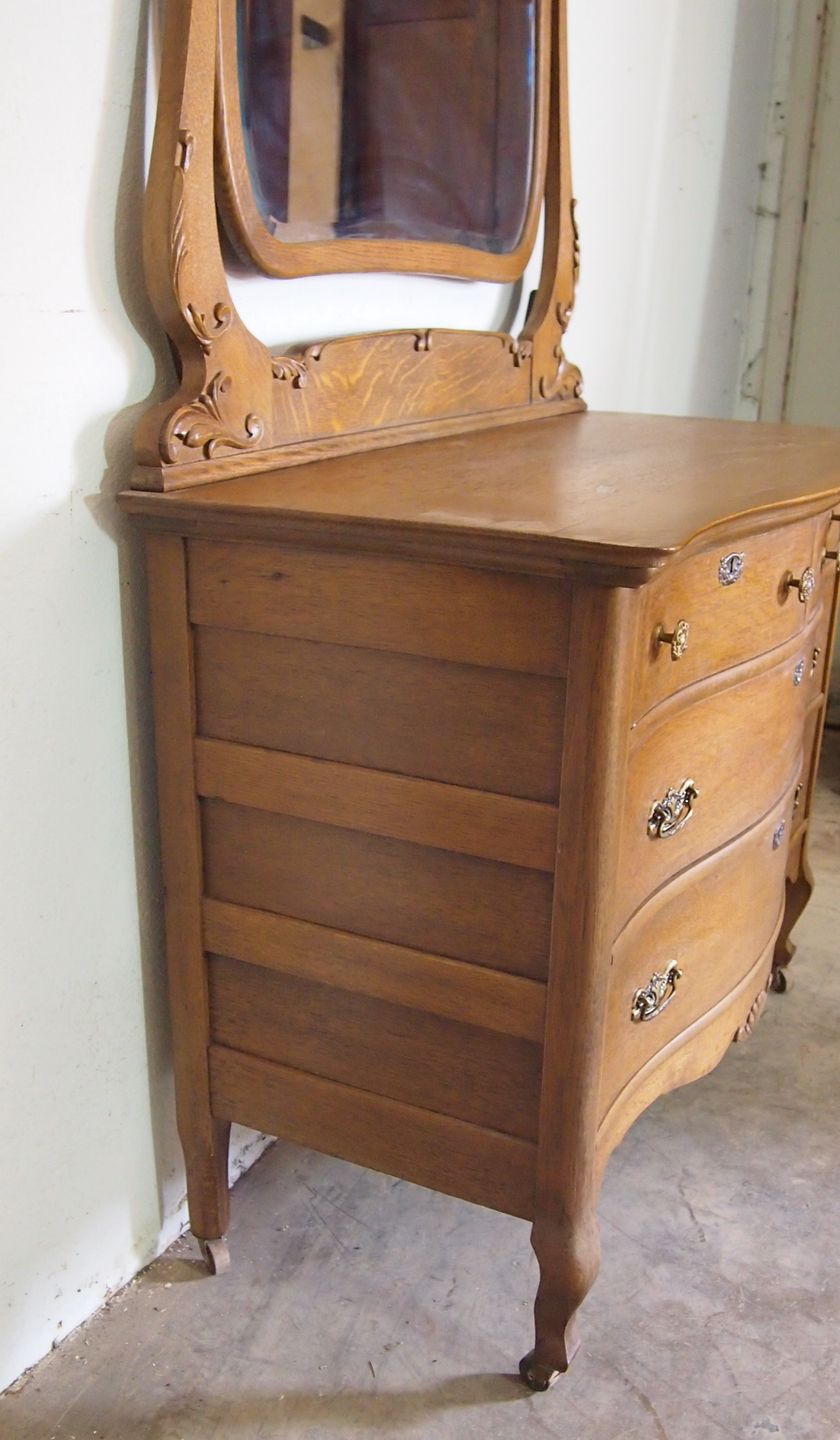 Oak Cheval Dresser