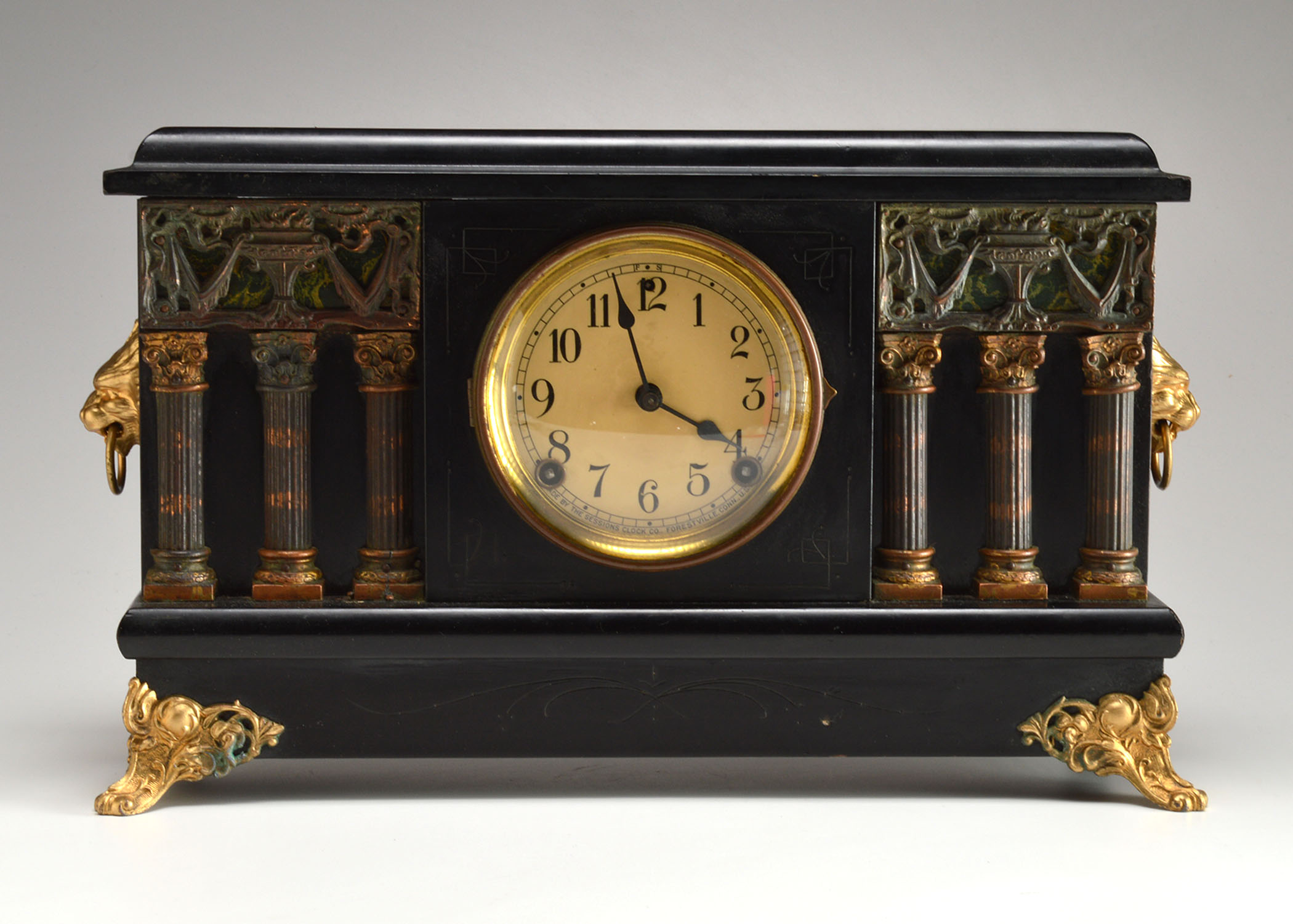 The Sessions Clock Company Black Mantle Clock