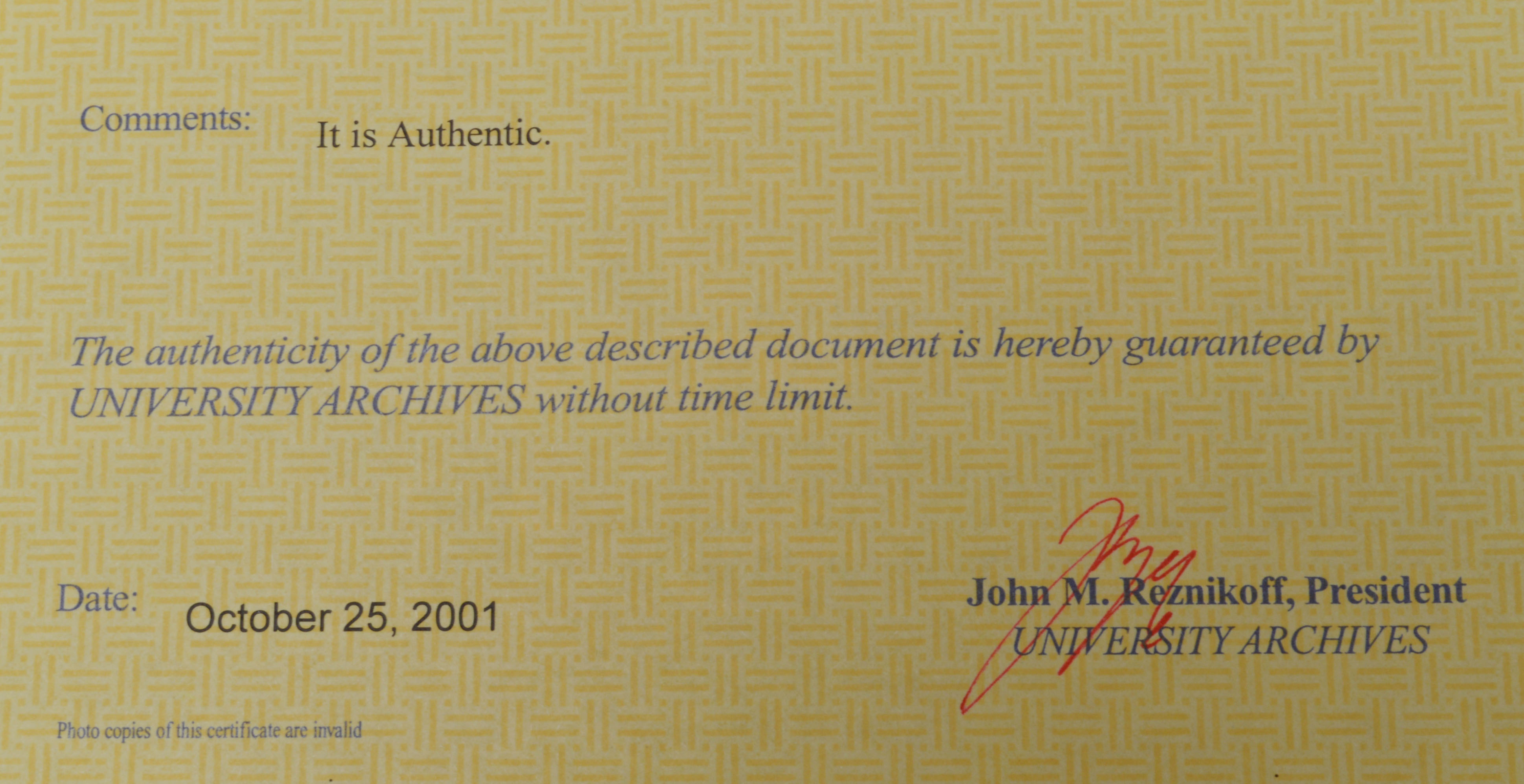 President Andrew Jackson Locks of Hair