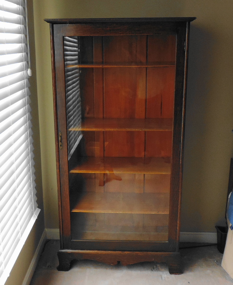 Vintage Oak Glass Front Bookcase EBTH