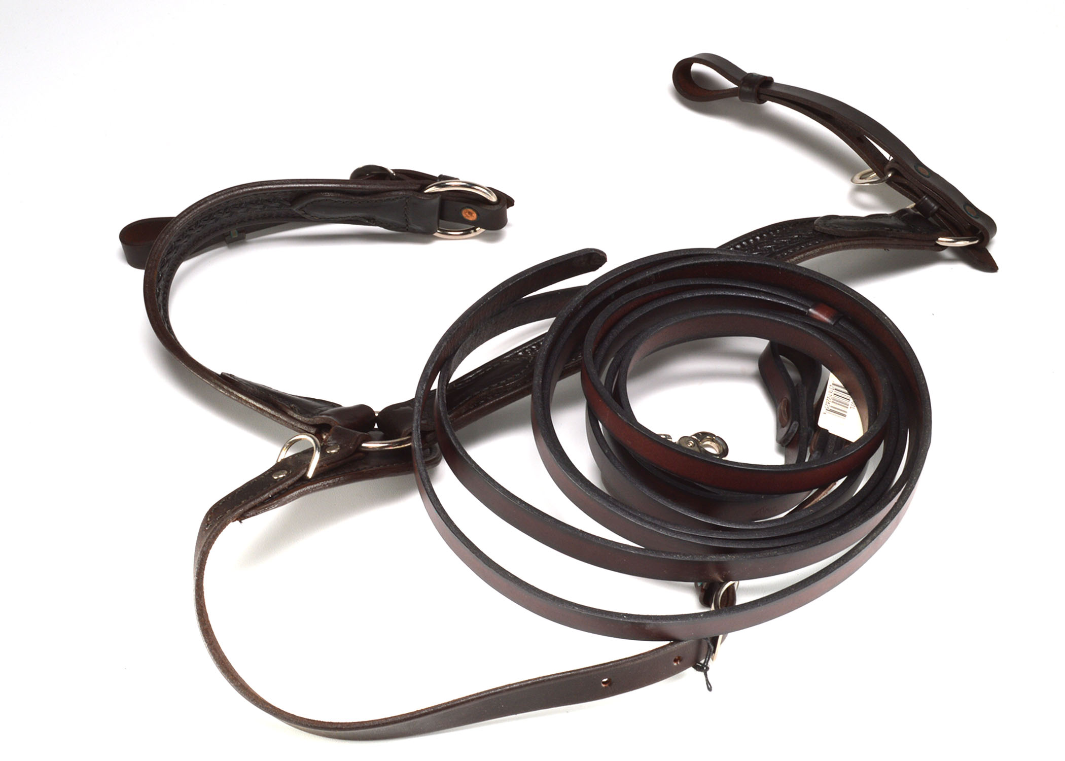 Tooled Leather Horse Breast Collar and Reins