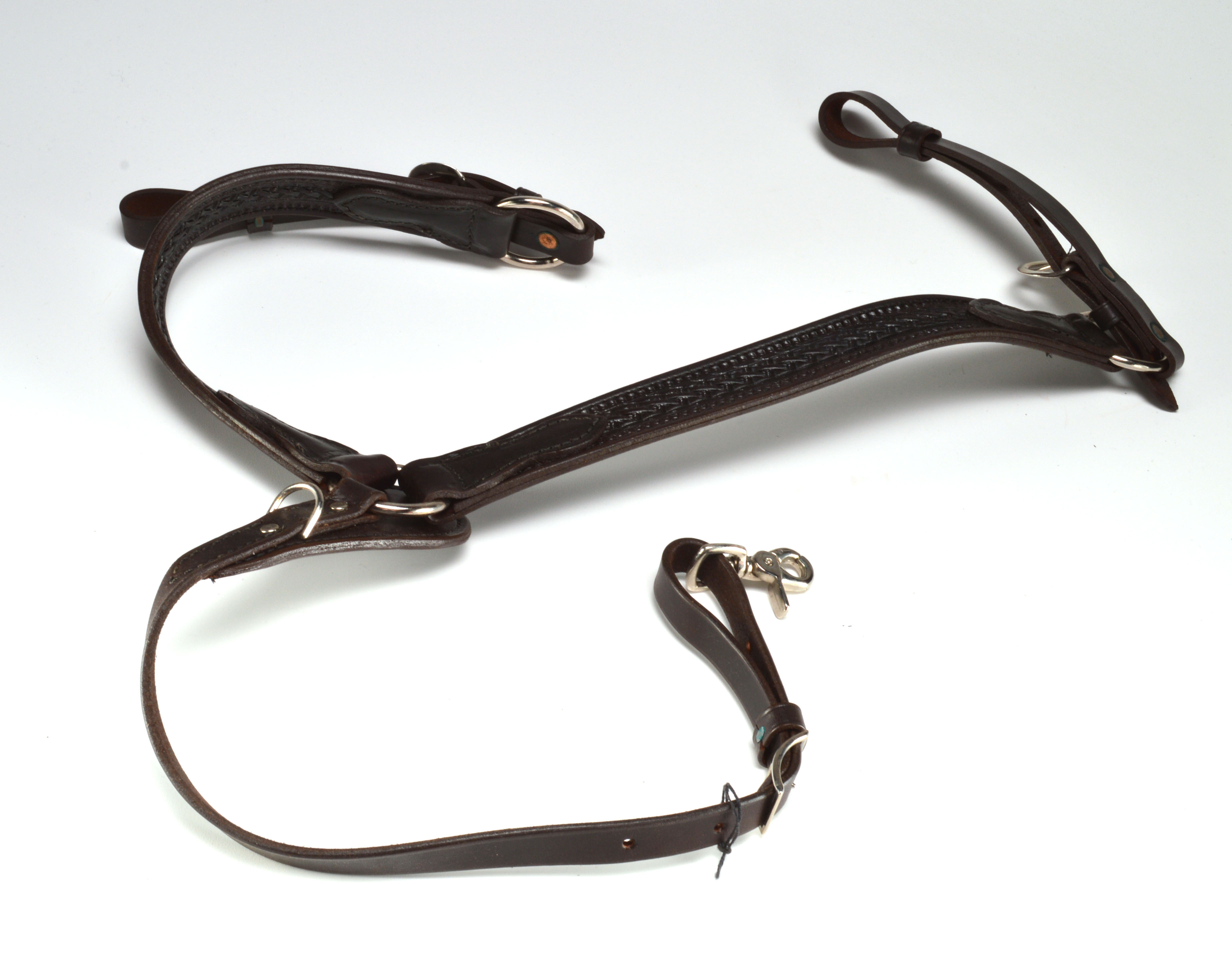 Tooled Leather Horse Breast Collar and Reins