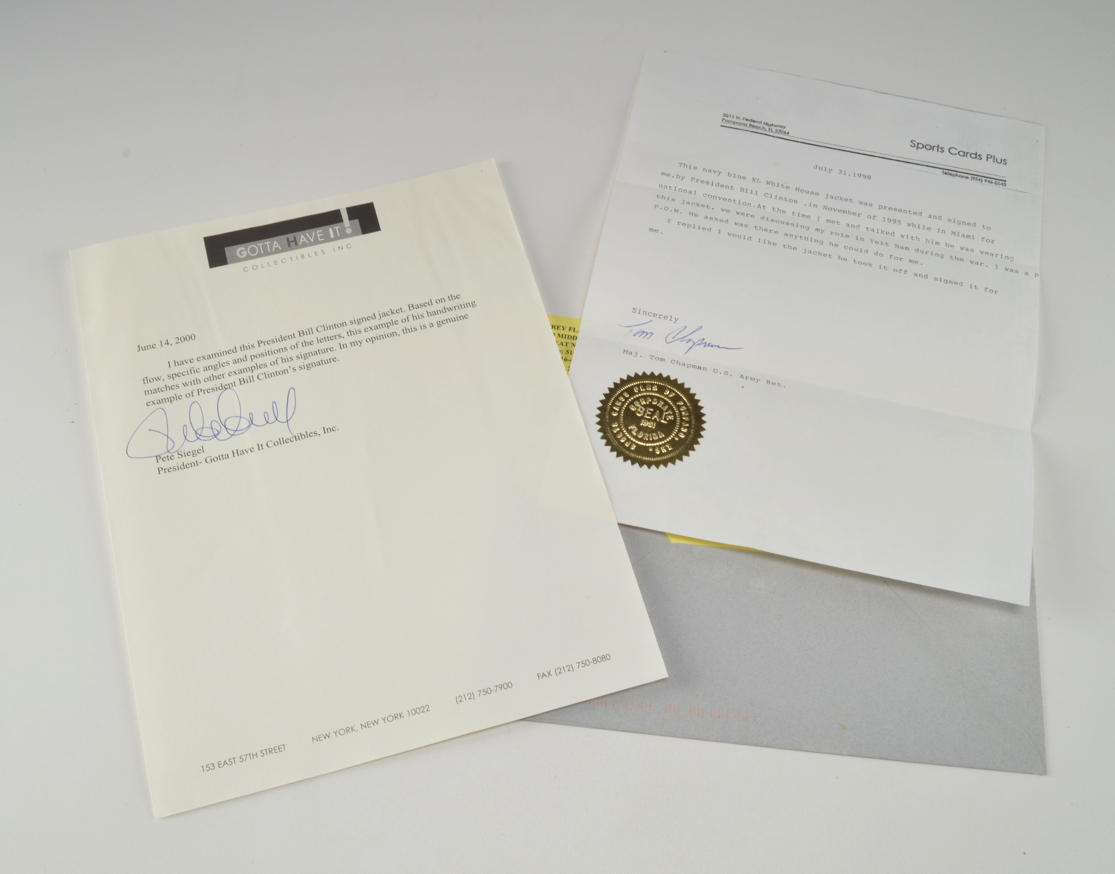 Bill Clinton Signed White House Jacket