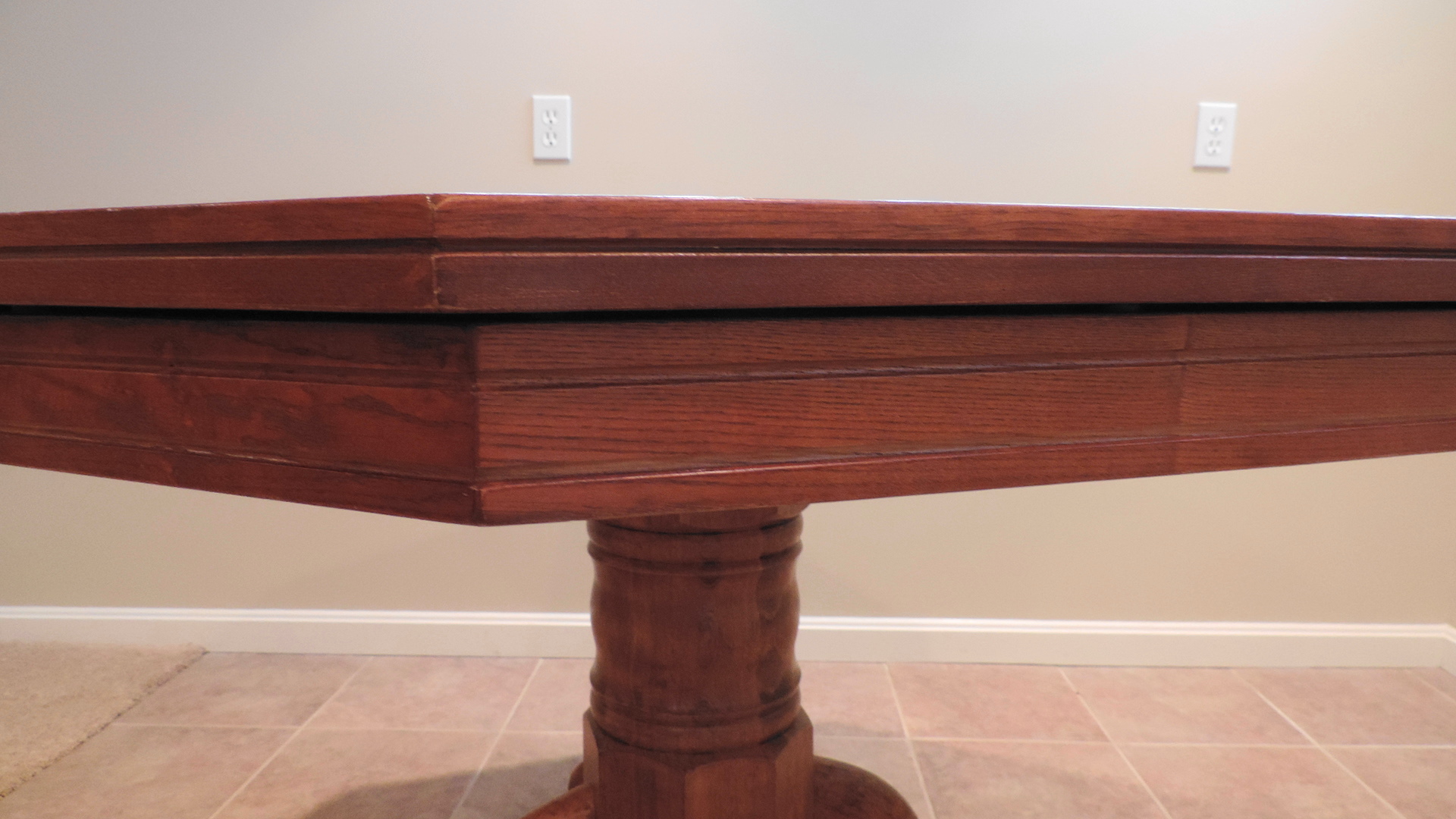 Oak Pedestal Game Table