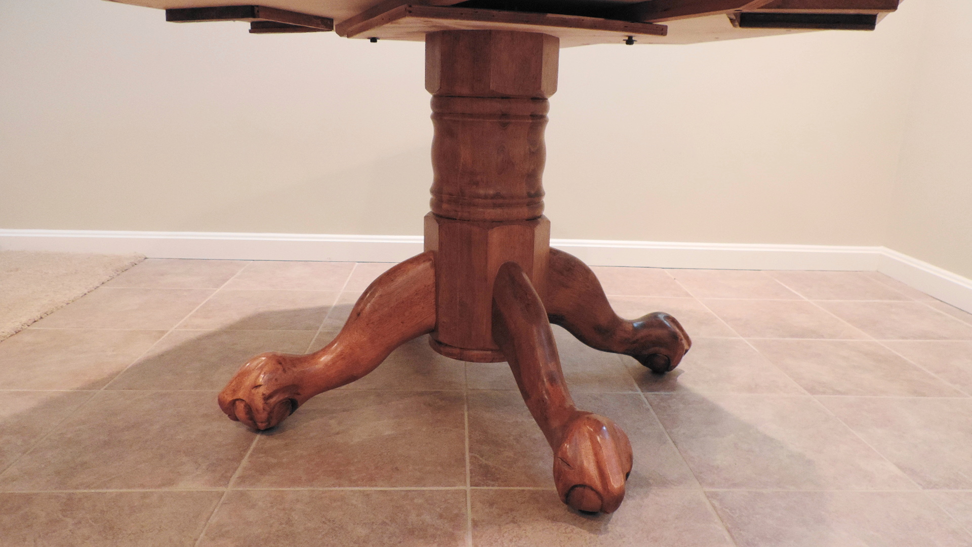 Oak Pedestal Game Table