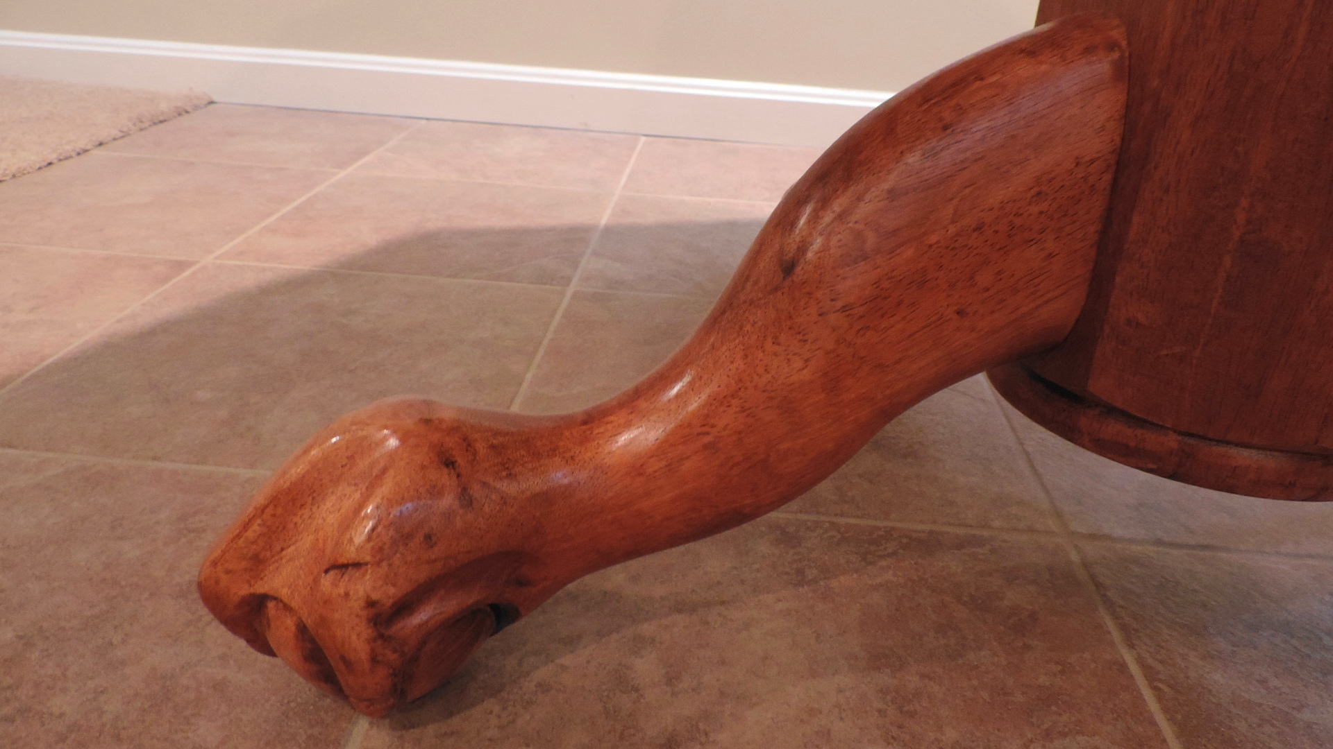 Oak Pedestal Game Table