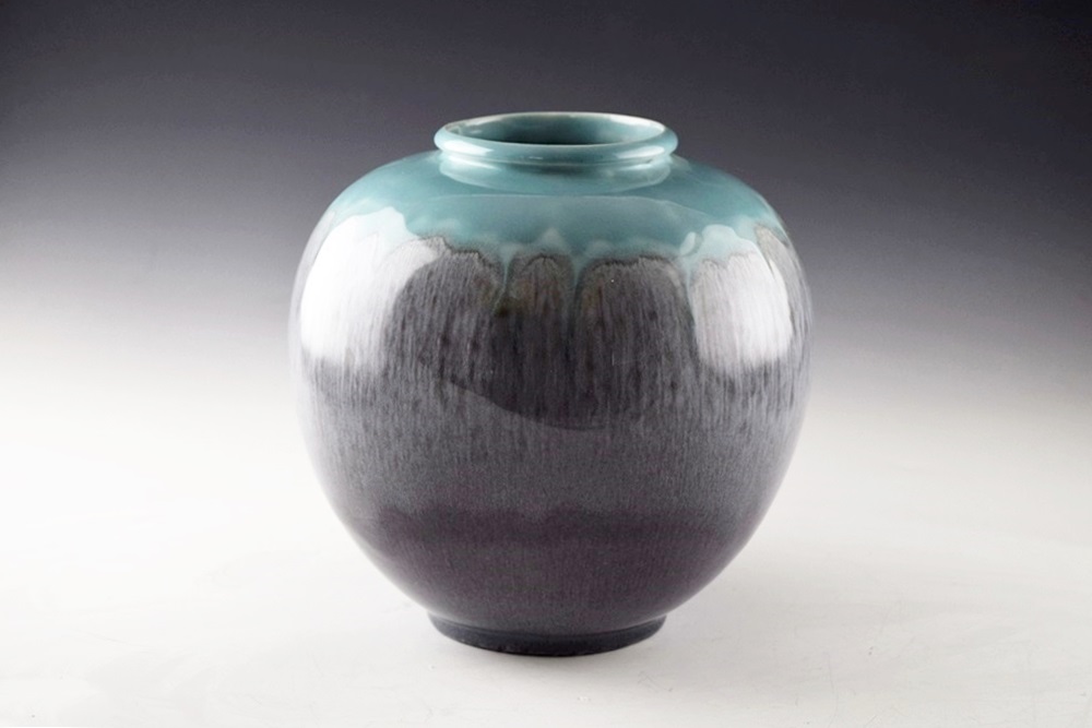 A Rookwood Turquoise Blue Drip Glaze Vase, Dated 1949