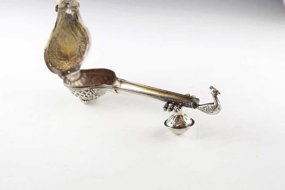 A Rare Indian Silver Spice Box in the Form of a Sitar