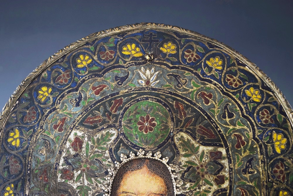 A Rare Early Russian Silver and Enamel Icon