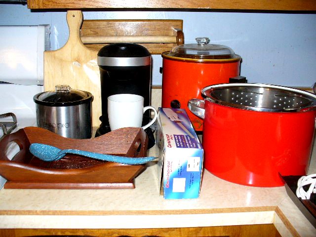 Large Collection of Kitchen Items, Bread Box, Stock Pot and More