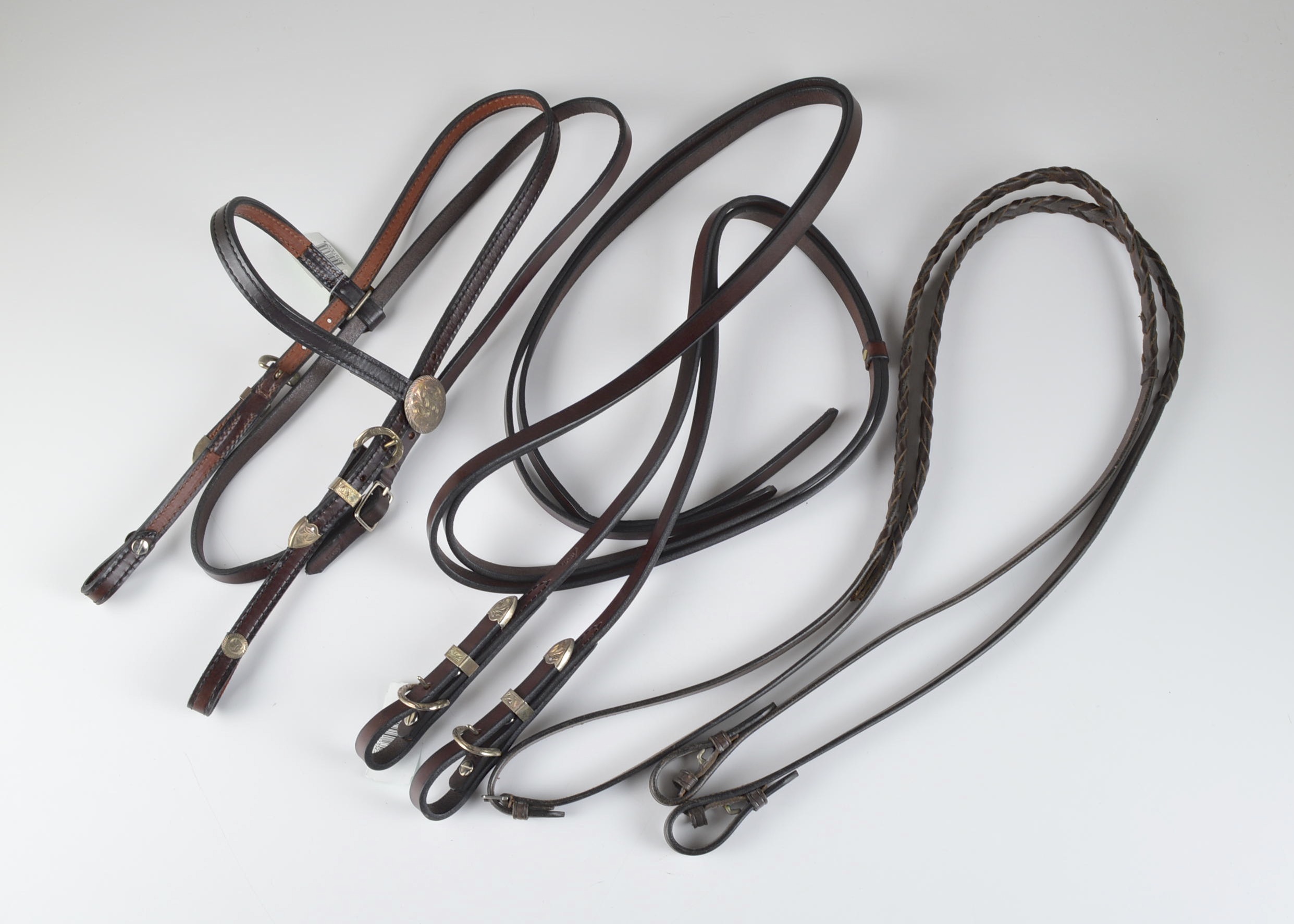 Tory Western Show Horse Bridle and Extra Braided Reins