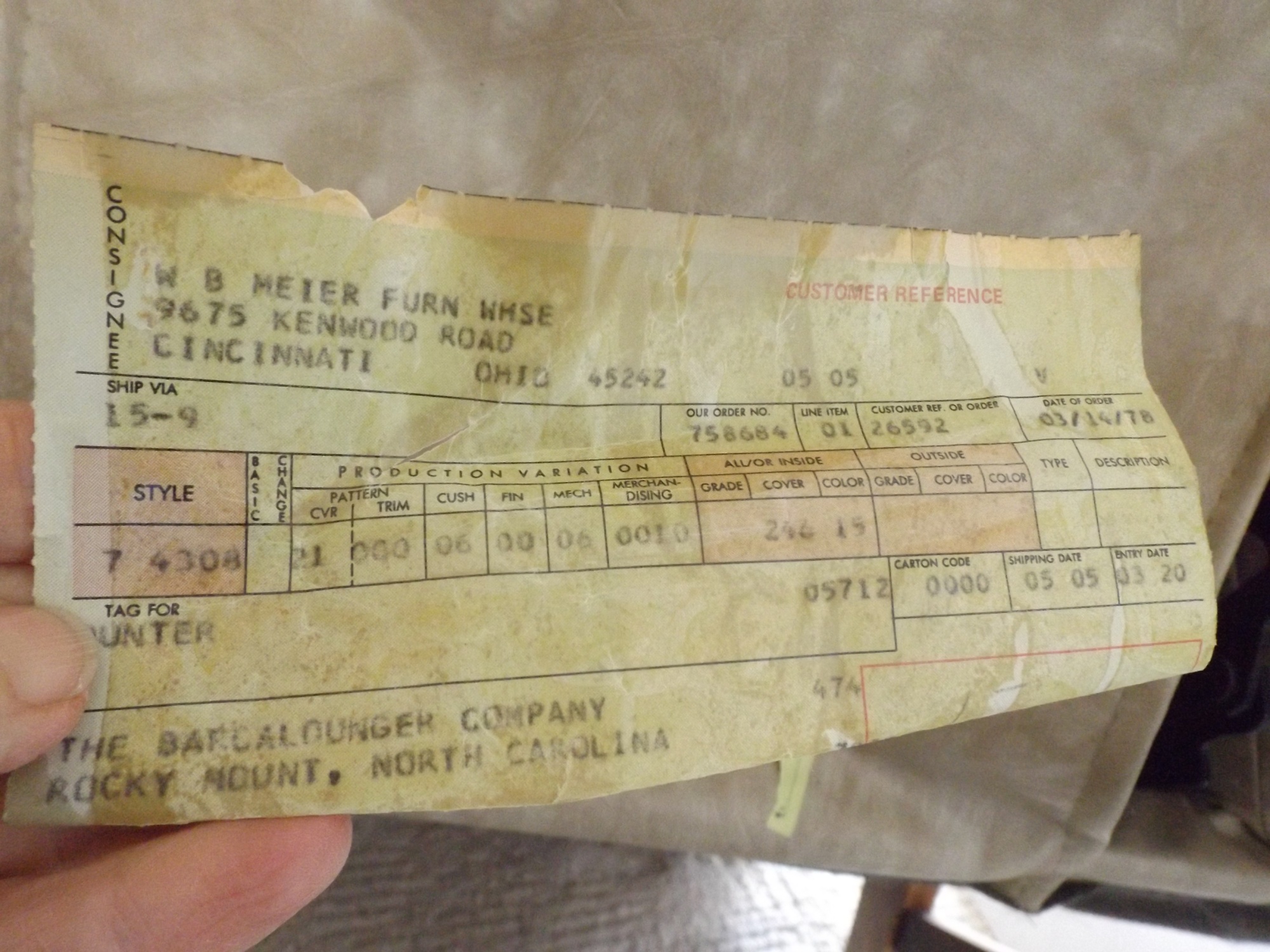 1970's Wing Back Barcalounger Chair