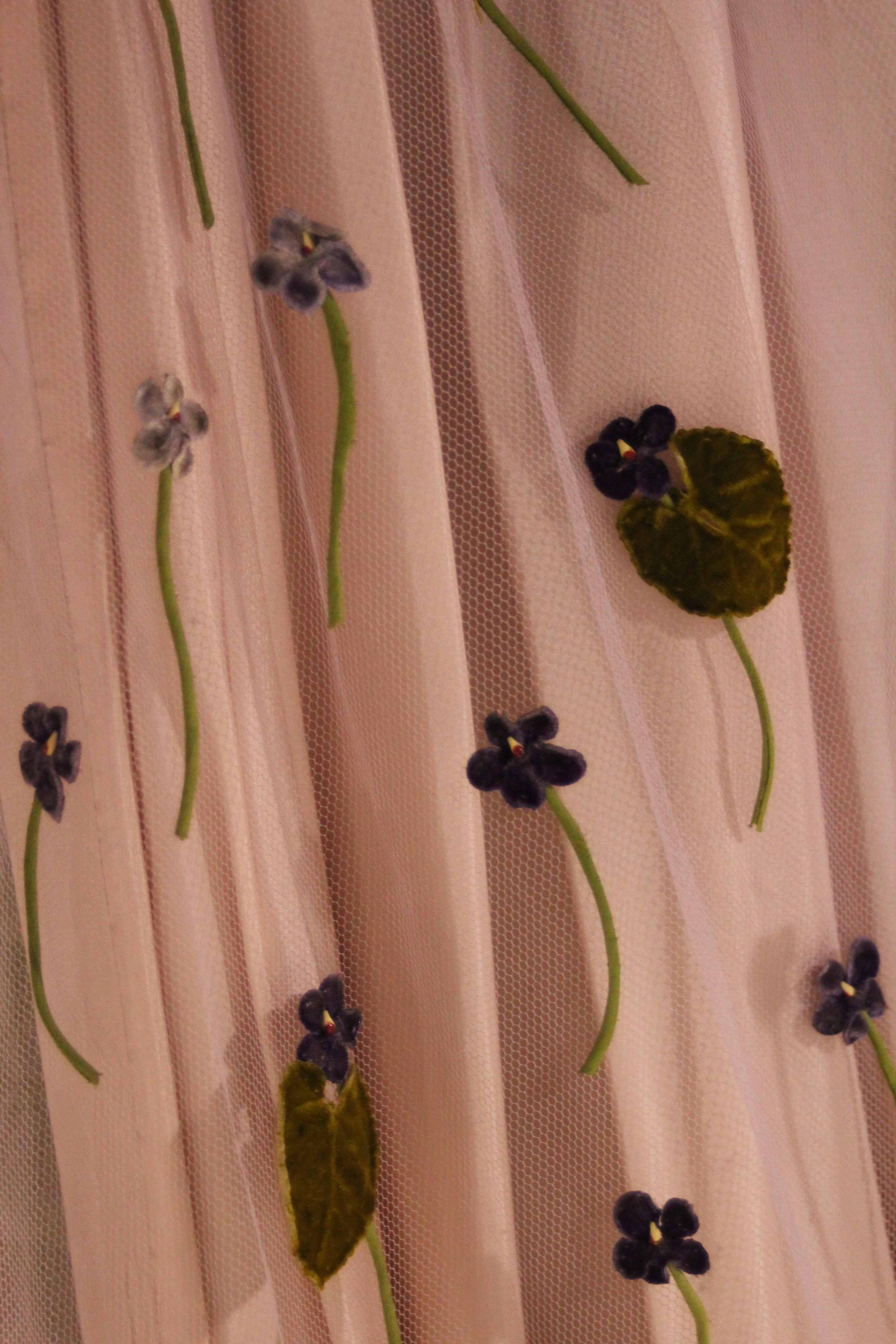 1950s Pink and Violet Empire Waist Prom Dress