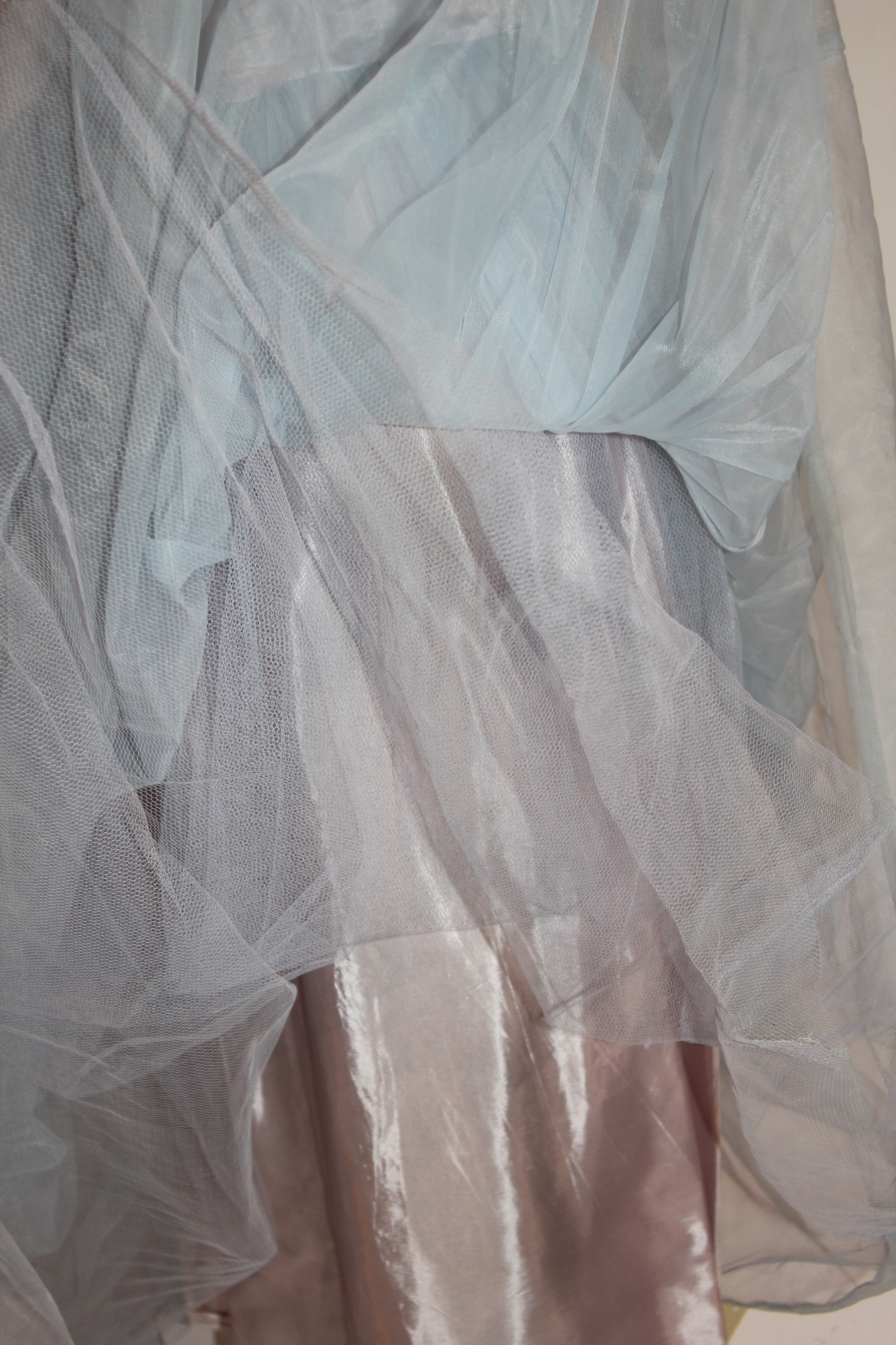 A Vintage 1950s Blue Layered Prom Gown 