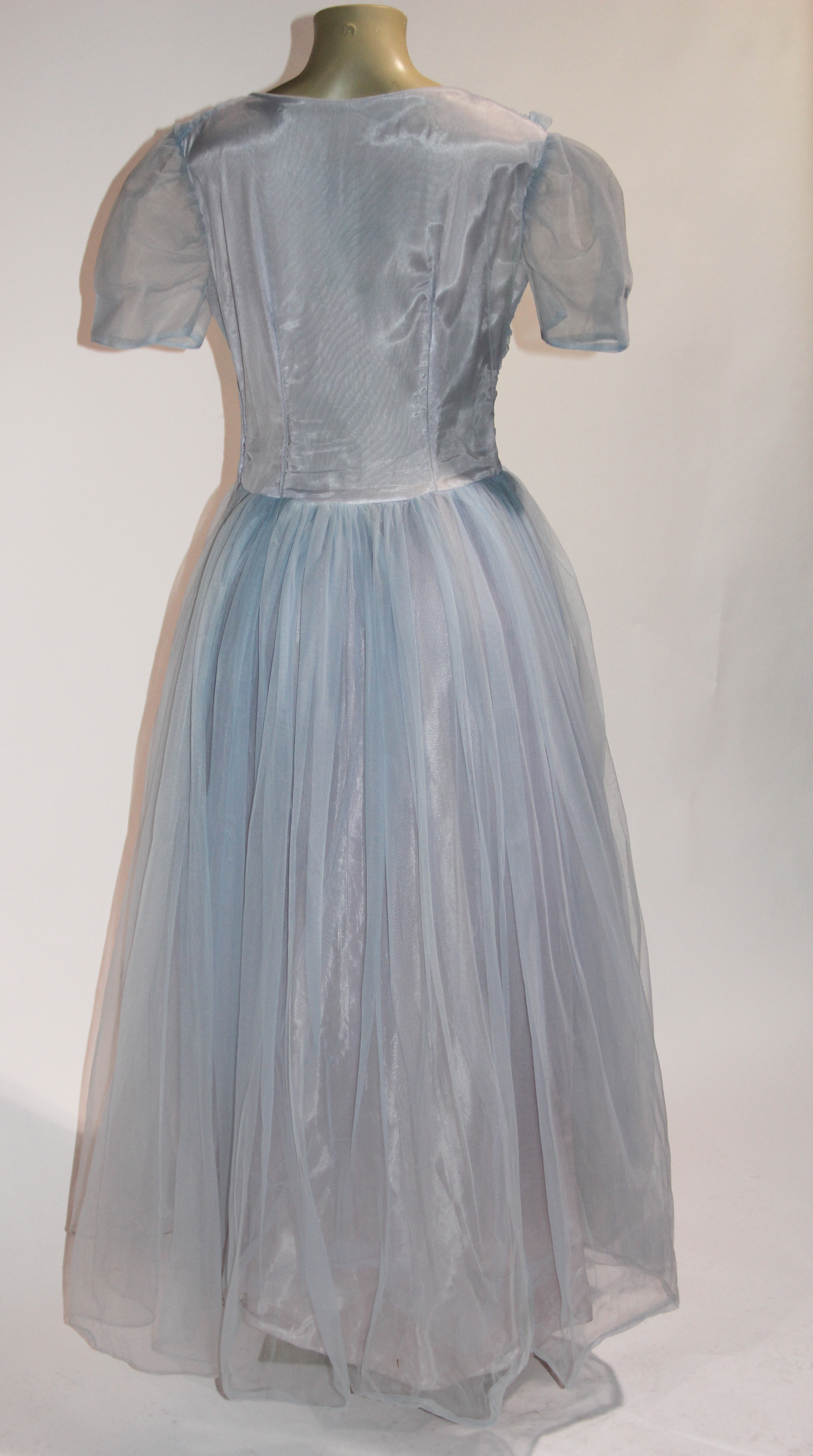 A Vintage 1950s Blue Layered Prom Gown 