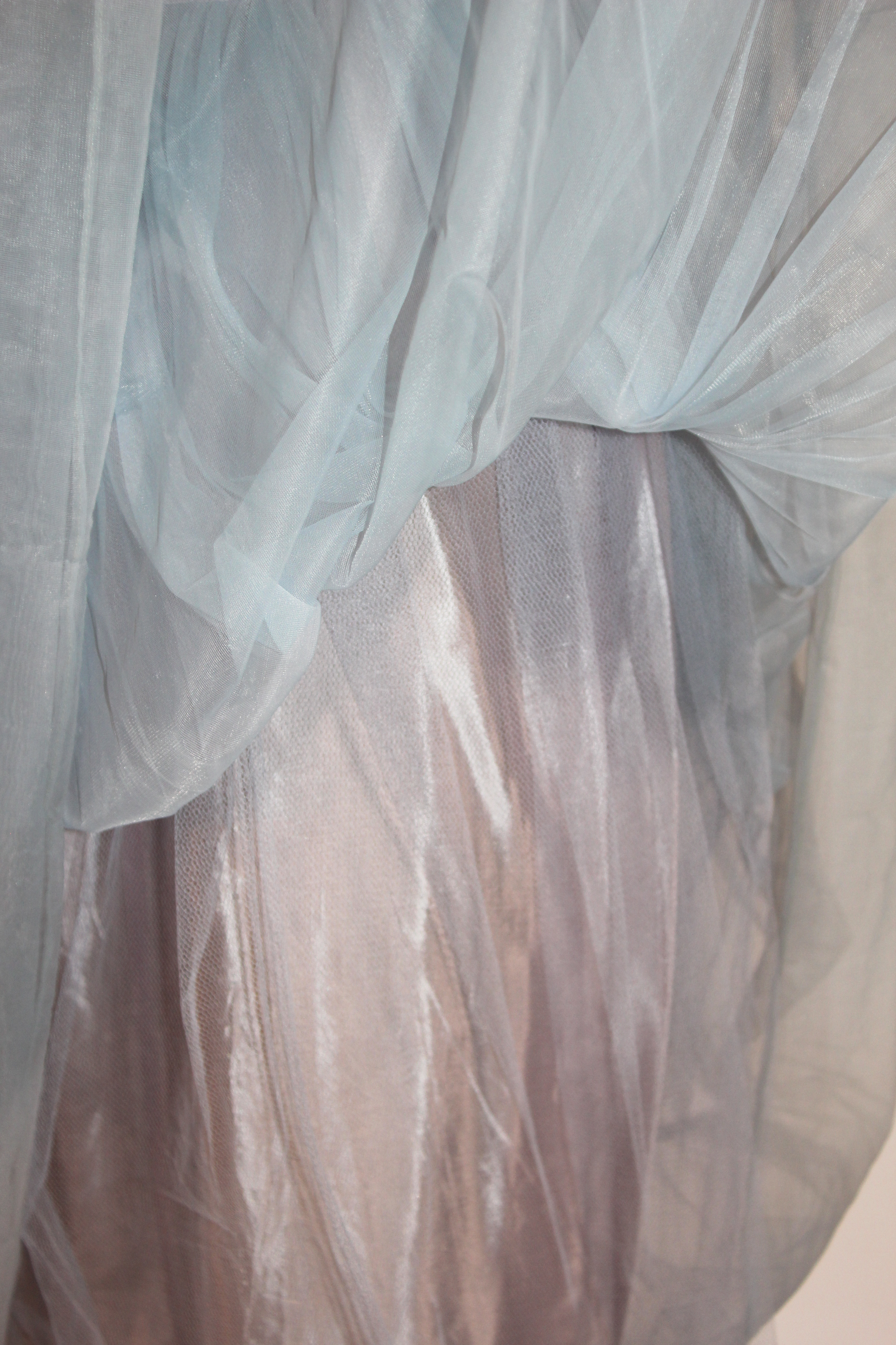 A Vintage 1950s Blue Layered Prom Gown 