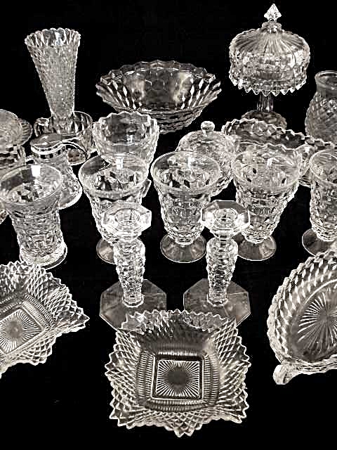 Diamond Pattern Clear Glassware and Depression Glass