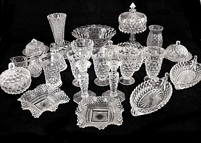 Diamond Pattern Clear Glassware and Depression Glass