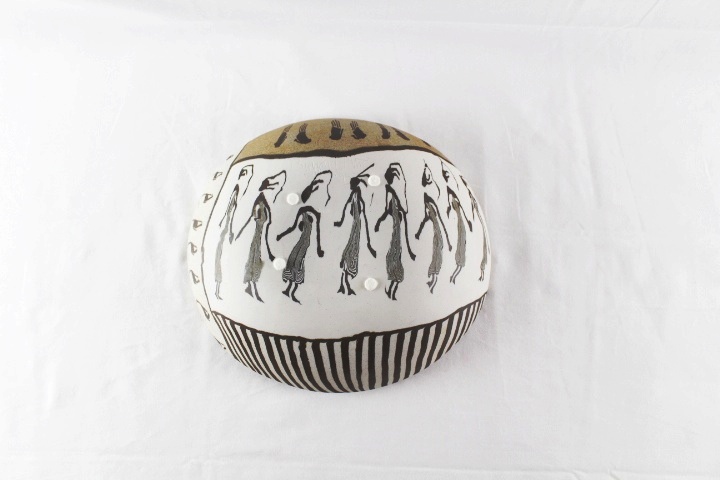 Buzzard Mtn. Rare Signed Colored Porcelain Ethnic Layered Bowl 