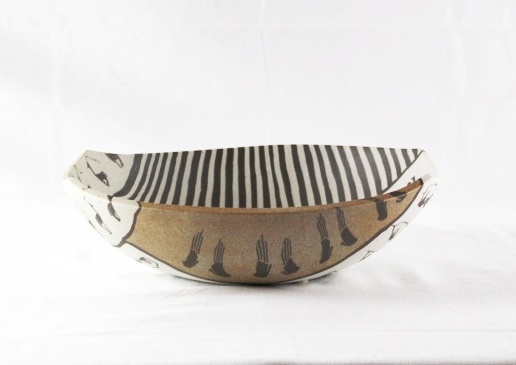 Buzzard Mtn. Rare Signed Colored Porcelain Ethnic Layered Bowl 