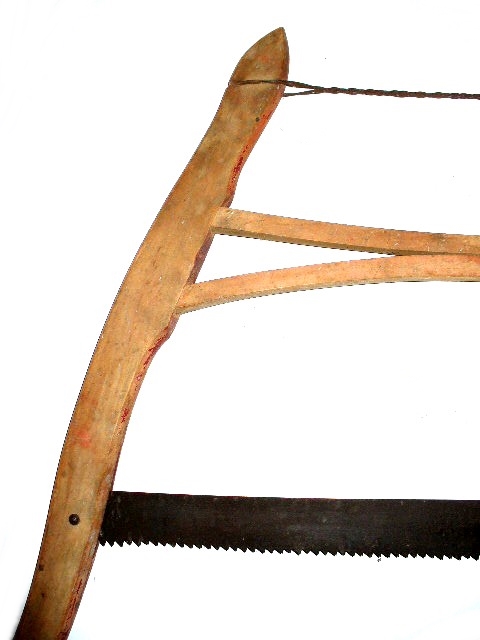 Four Vintage Two-Man and Single-Person Wooden Handled Saws