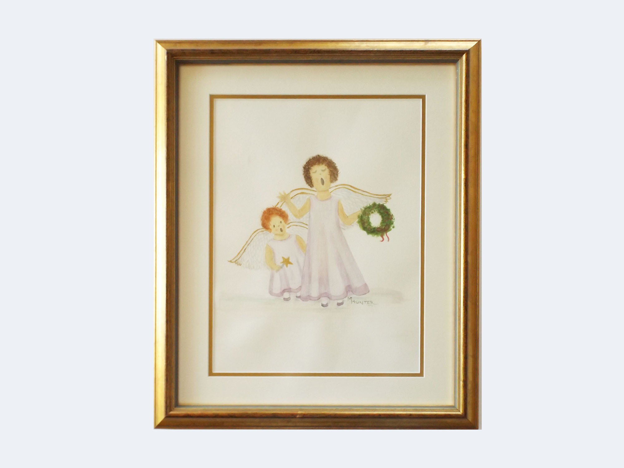 Original Watercolor Painting of Angels