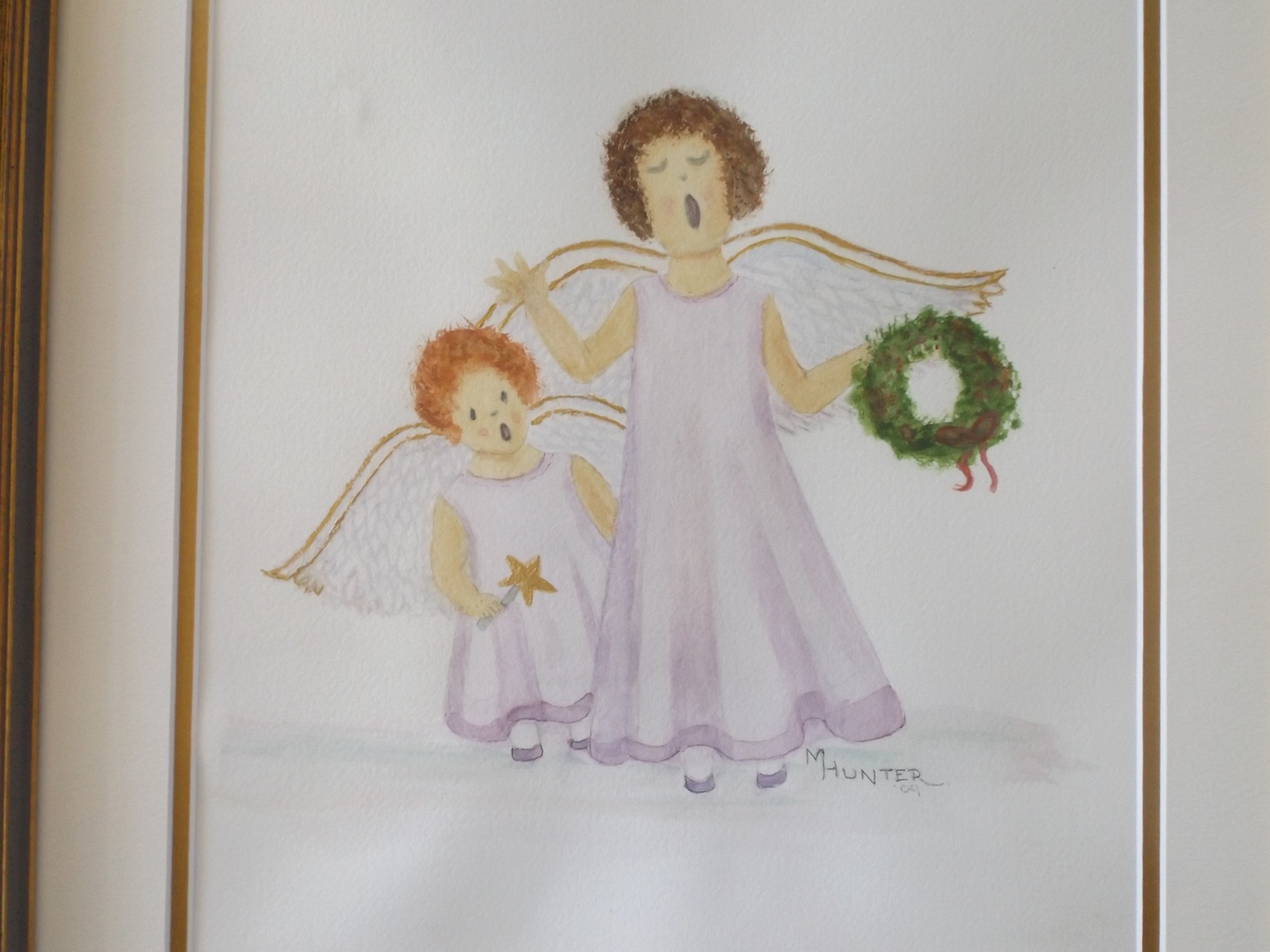 Original Watercolor Painting of Angels