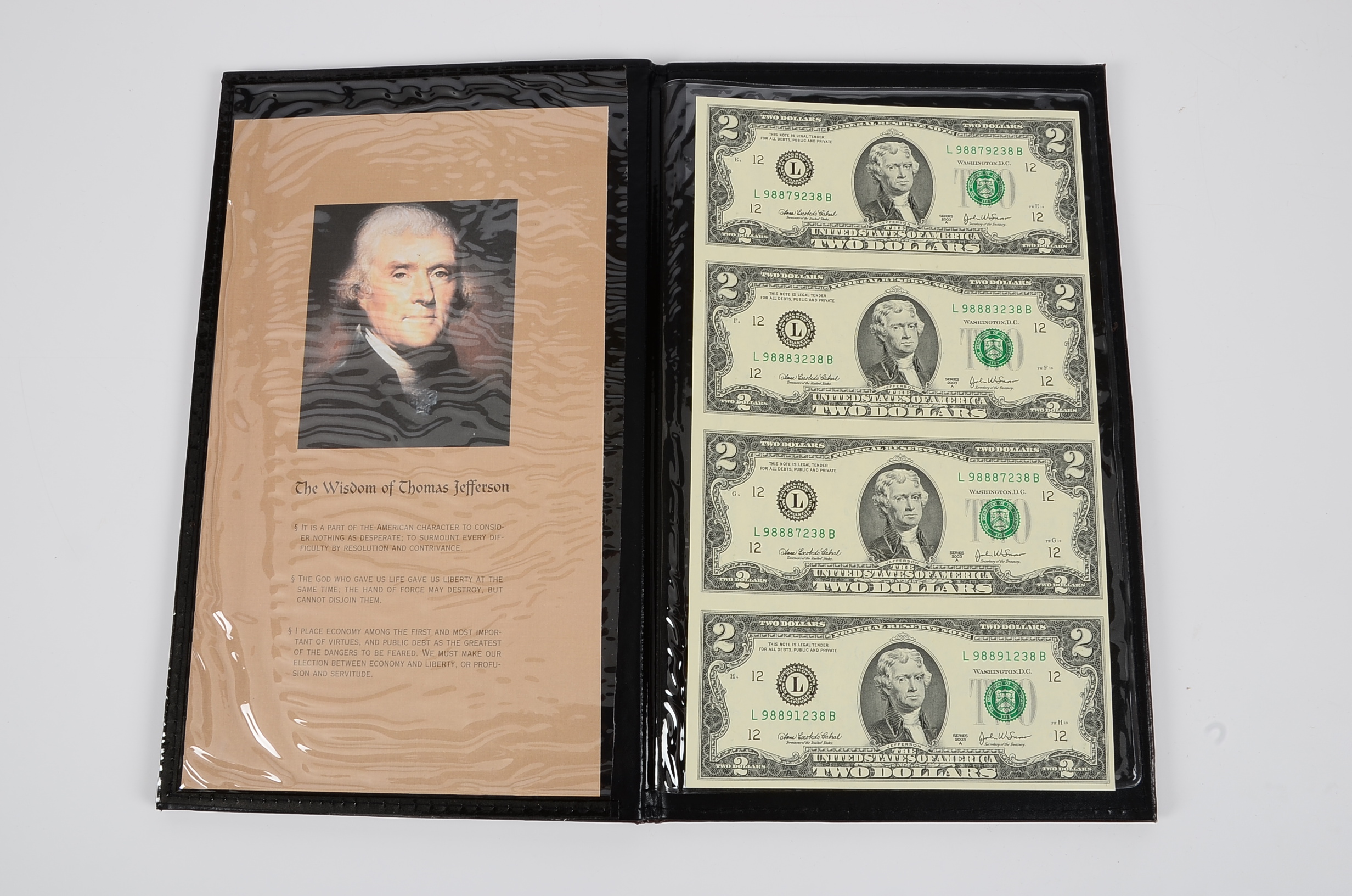 Uncut Two Dollar Bill Sheet
