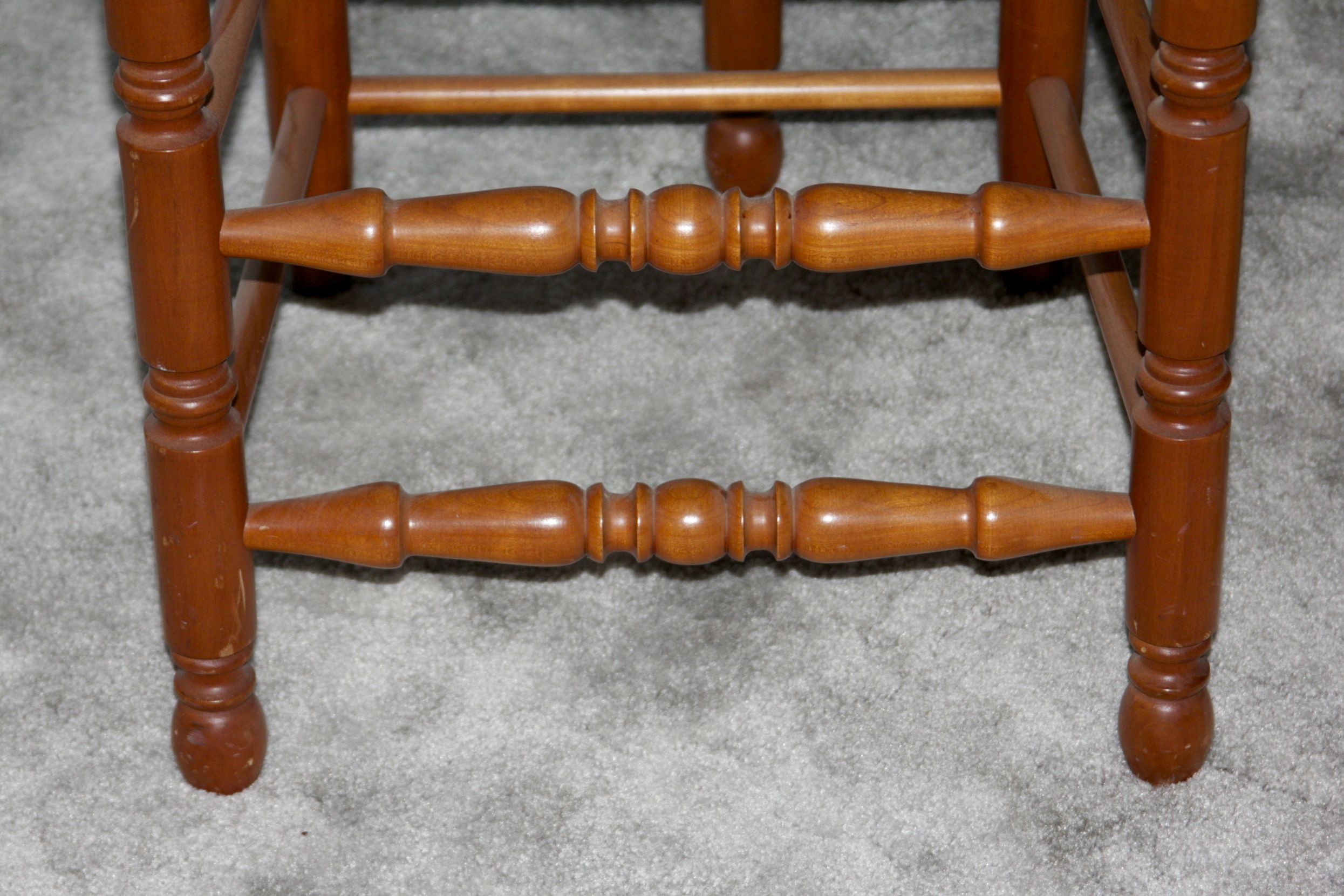 Natural Cherry Finish Ladder back Chairs With Woven Rush Seats