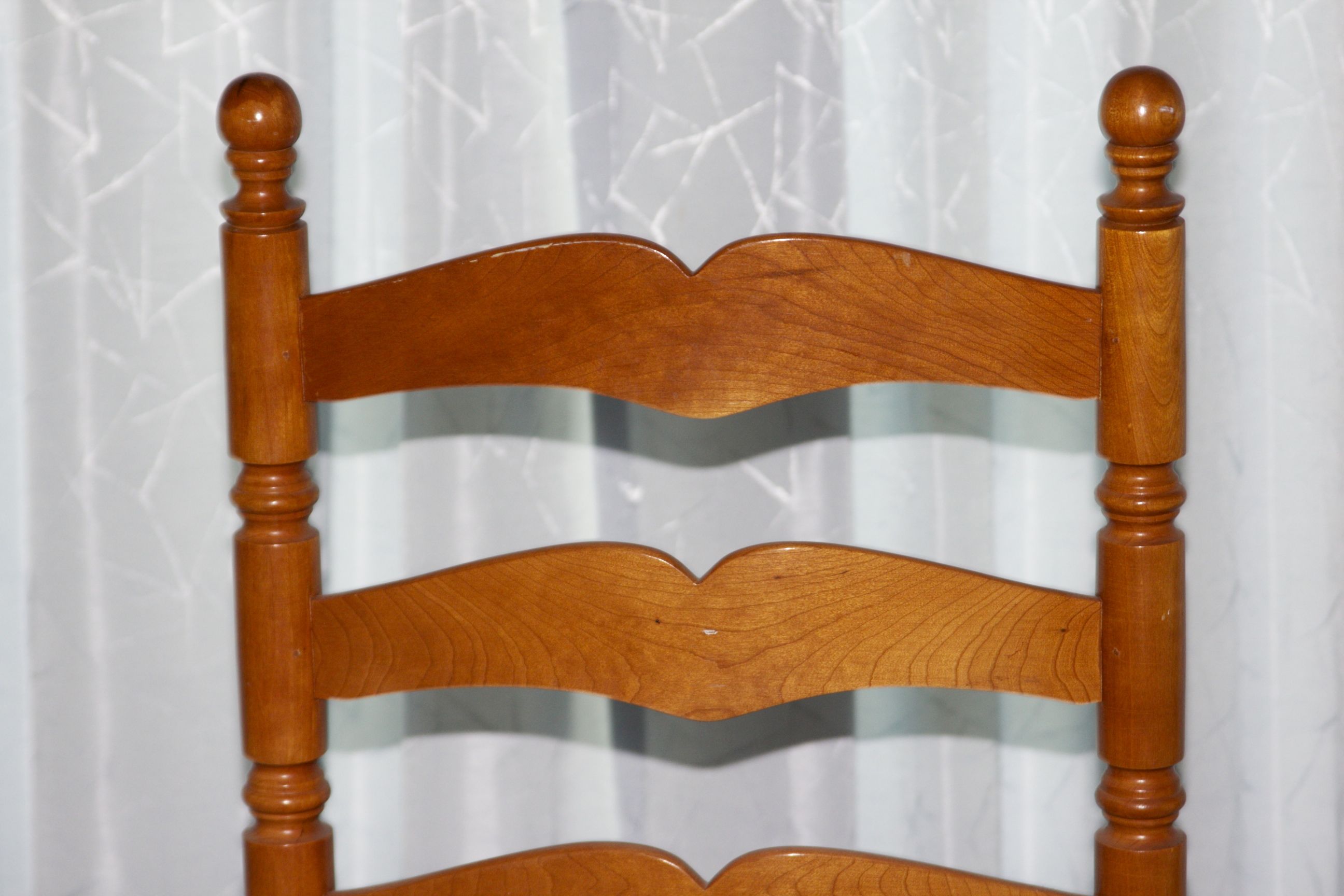 Natural Cherry Finish Ladder back Chairs With Woven Rush Seats