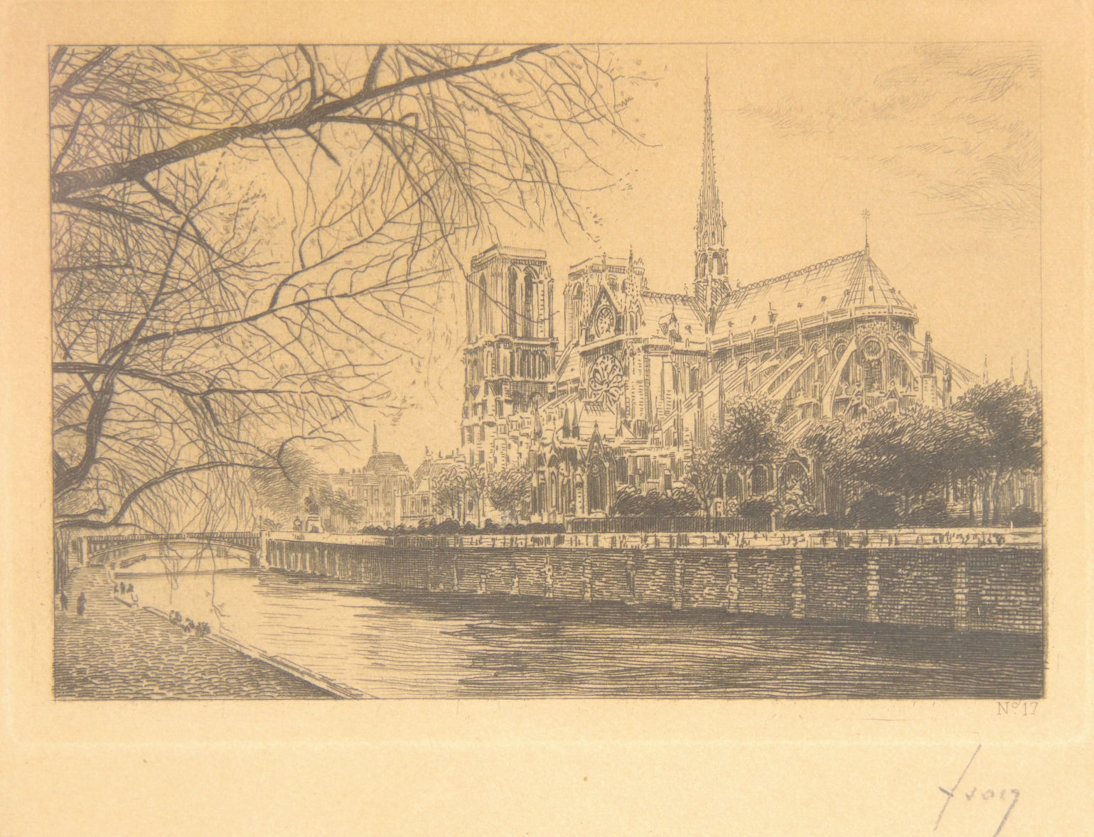 Pair of Framed Paris Etchings by Yvon