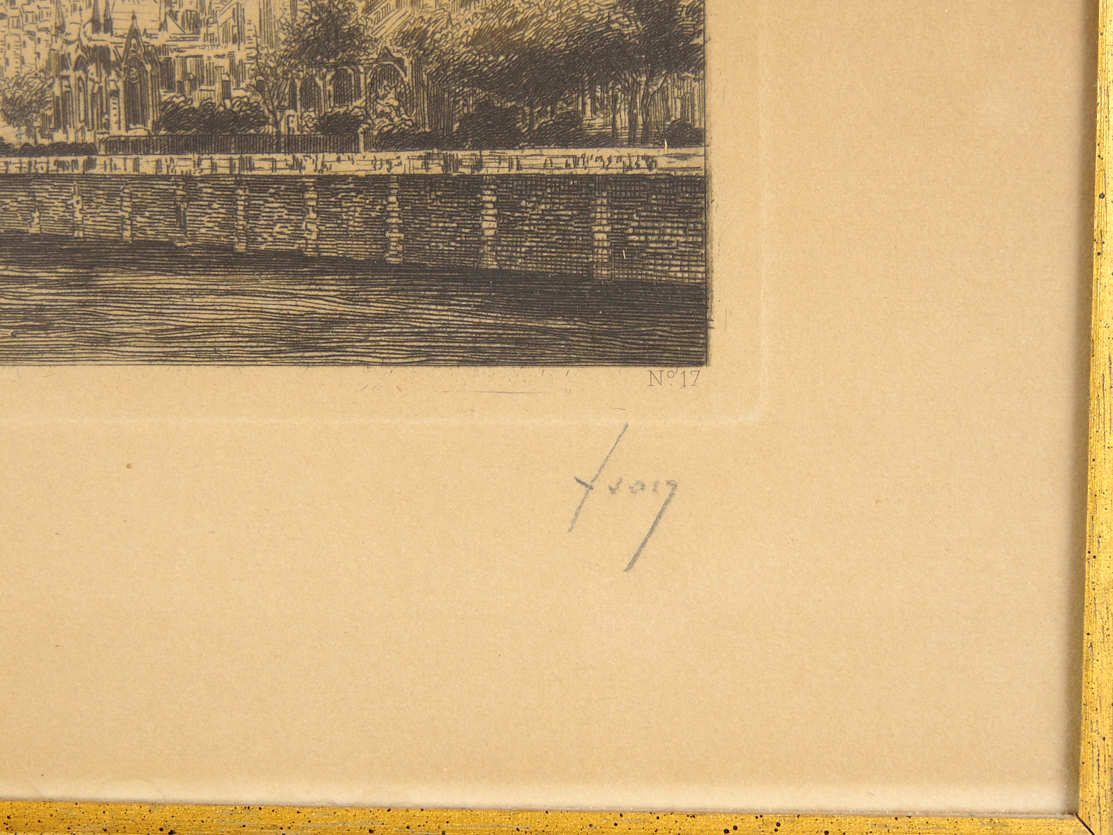 Pair of Framed Paris Etchings by Yvon