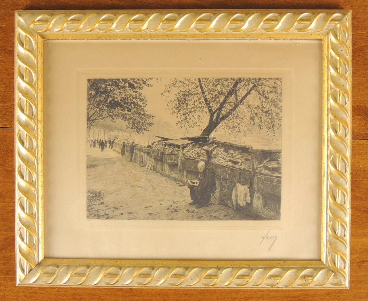 Pair of Framed Paris Etchings by Yvon