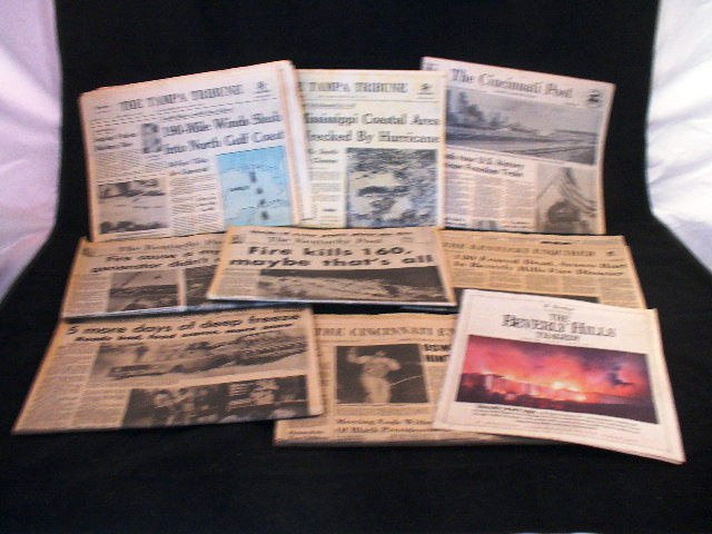 Vintage Newspapers: Beverly Hills Fire, Hurricane Camille, More