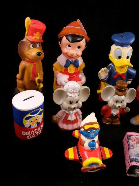 Donald Duck, Pinocchio, Smurf and More Coin Banks and Tins