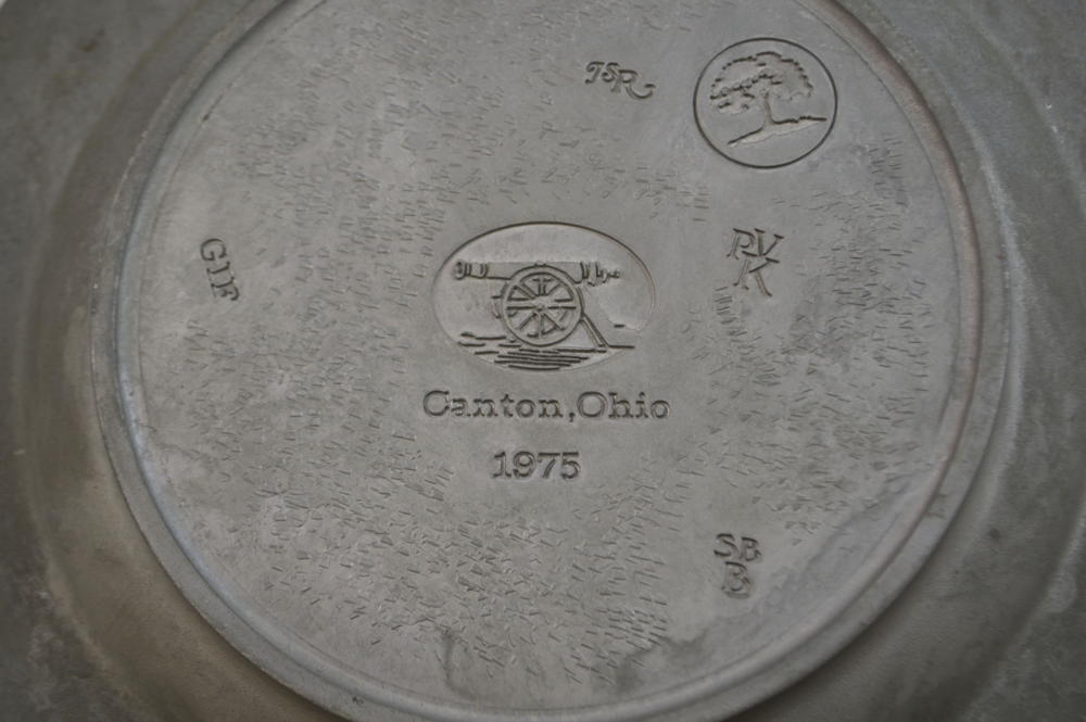 6 Great American Revolution Pewter Plates, Porcelain Work of Art