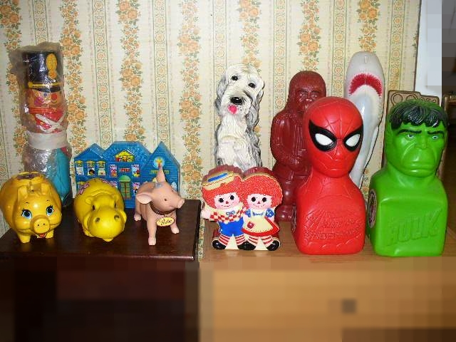 Coin Banks: Spiderman, Hulk, Pigs, shark, Dog and More