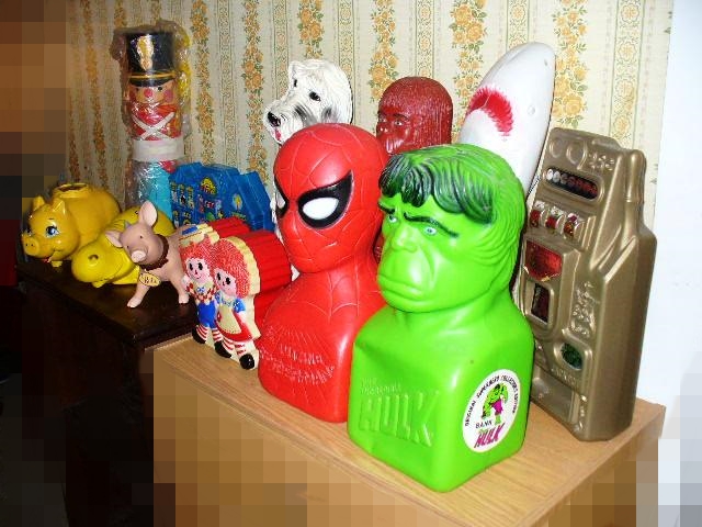 Coin Banks: Spiderman, Hulk, Pigs, shark, Dog and More