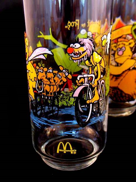 Set of Eight Glasses with Muppets, Disney Characters and More