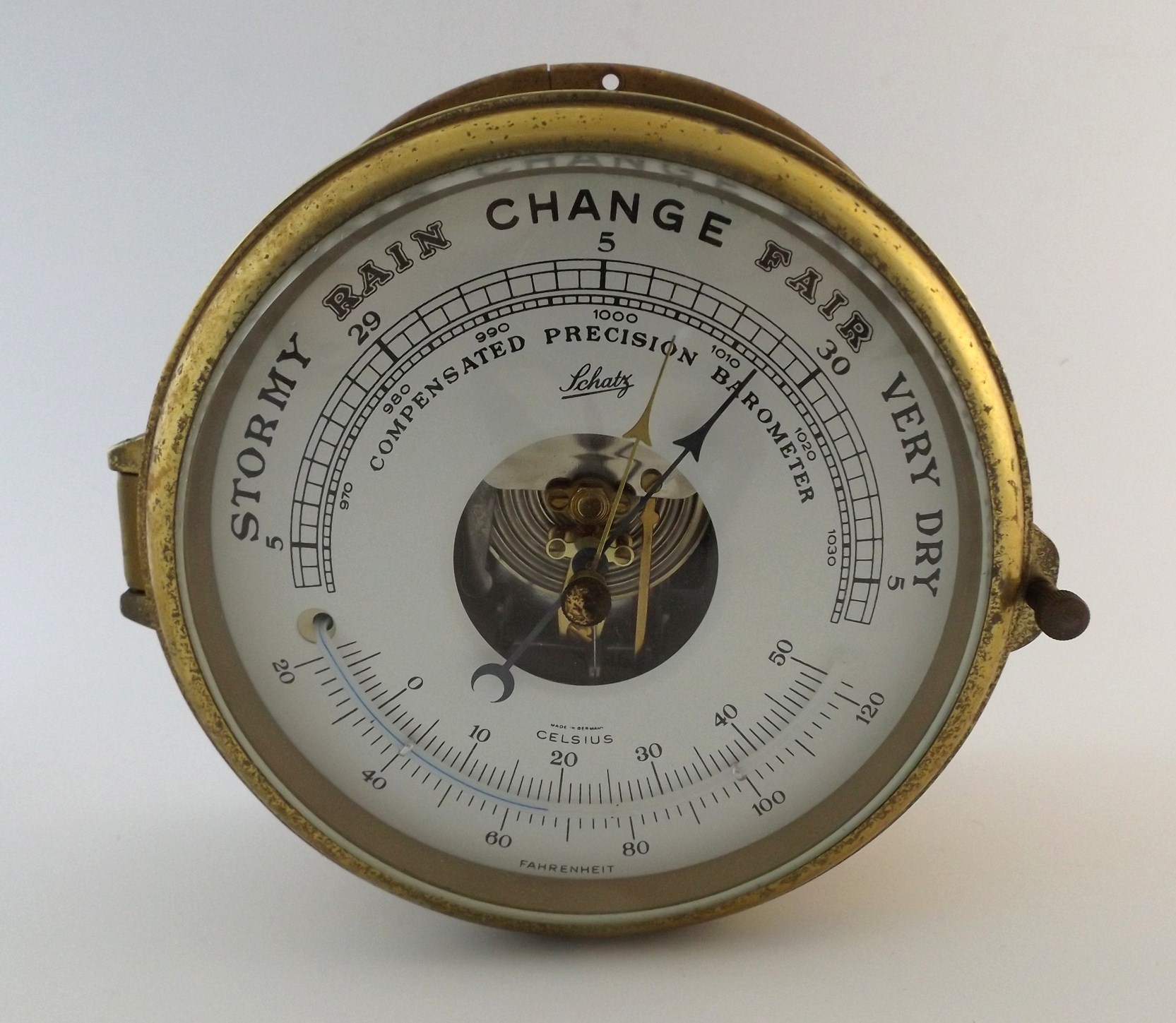 German Barometer with Brass Case
