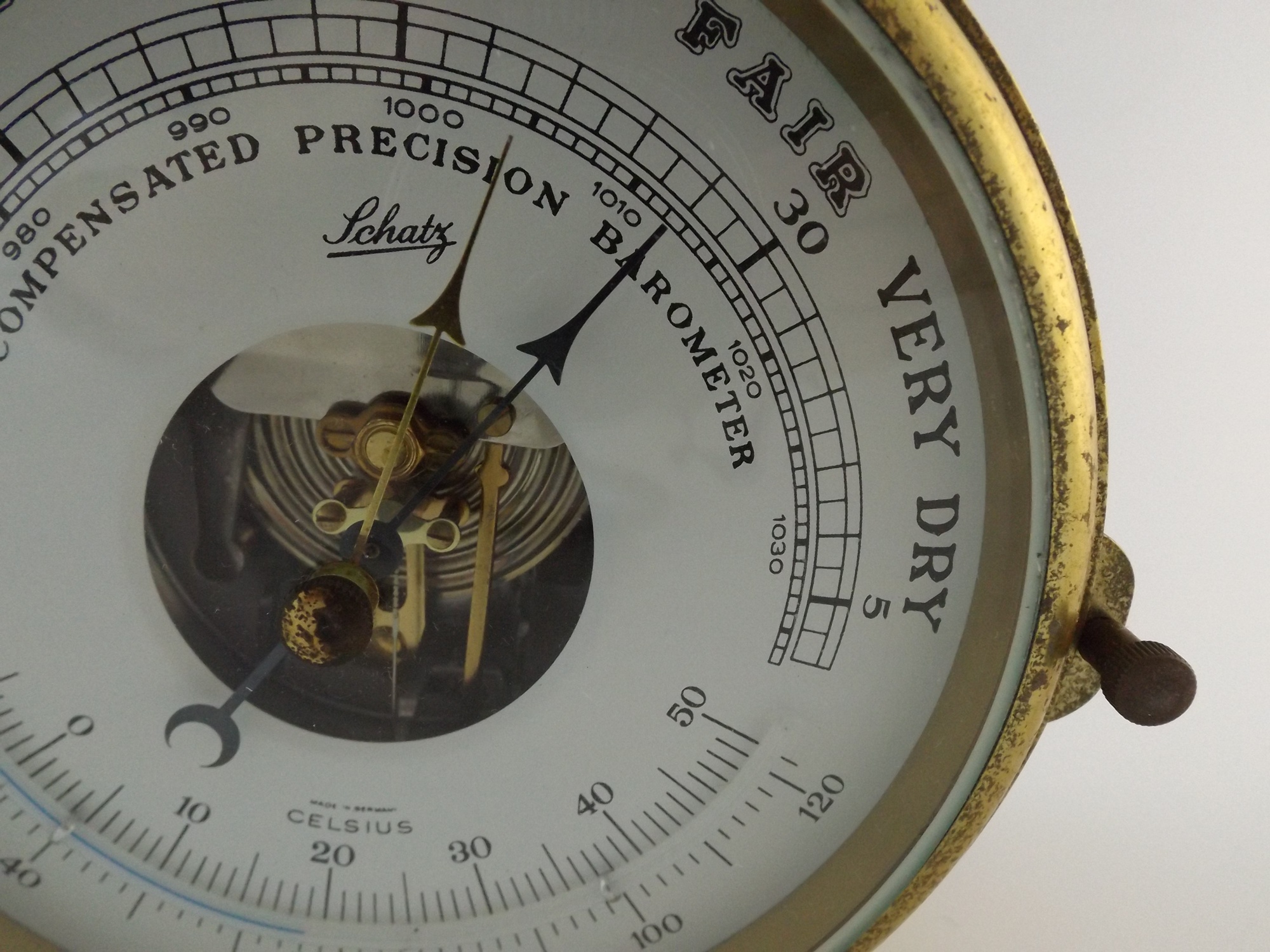 German Barometer with Brass Case